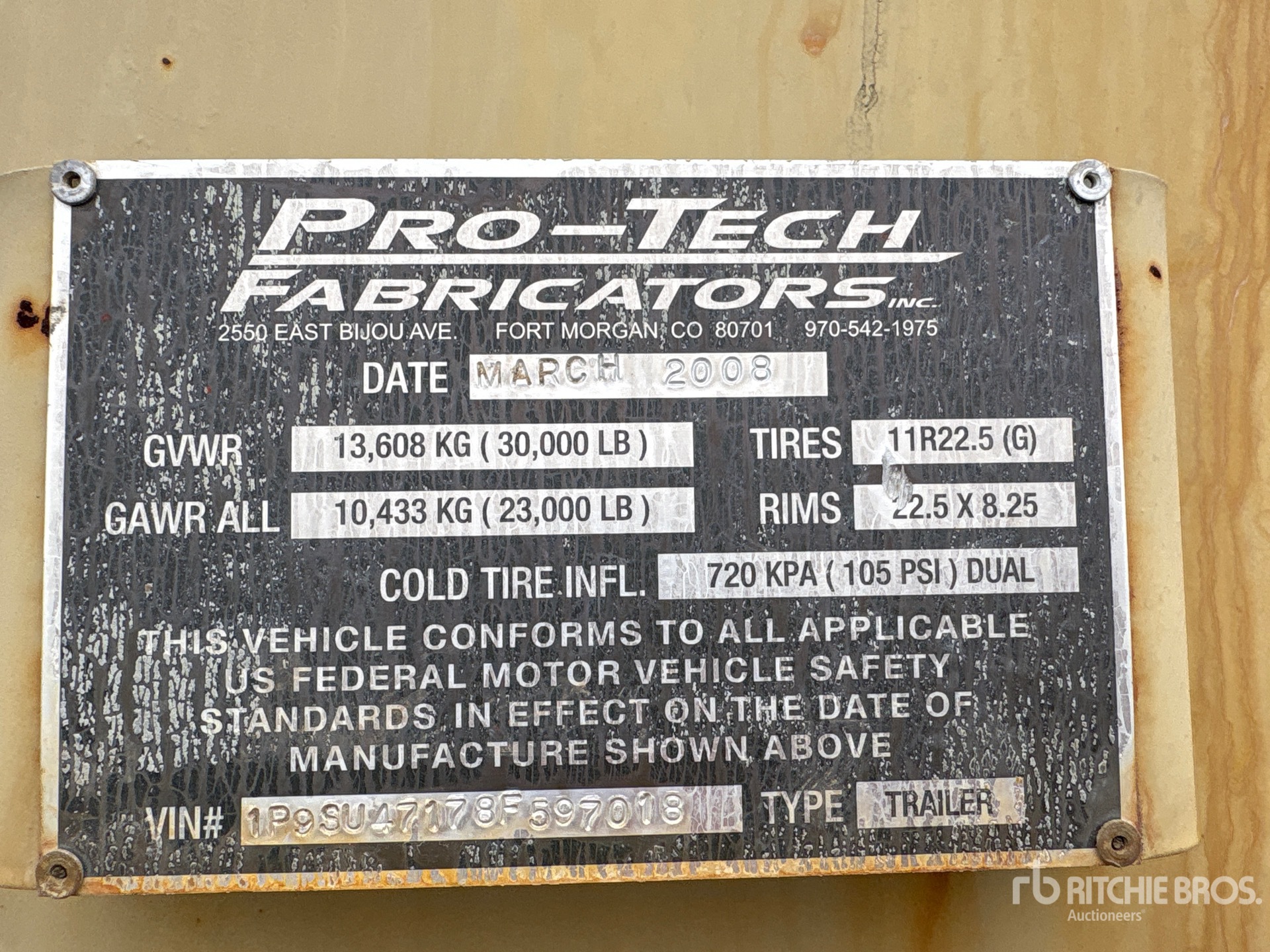 General Appearance with Serial Number / VIN