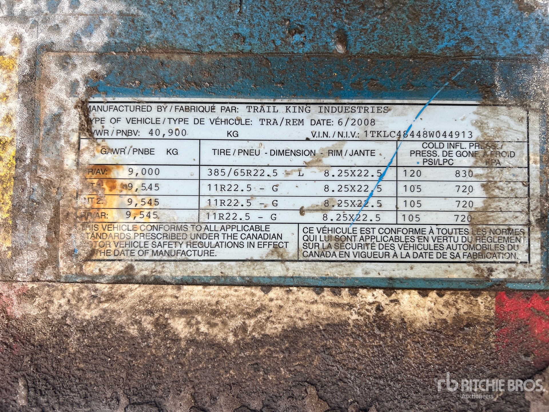 General Appearance with N.º de serie/VIN