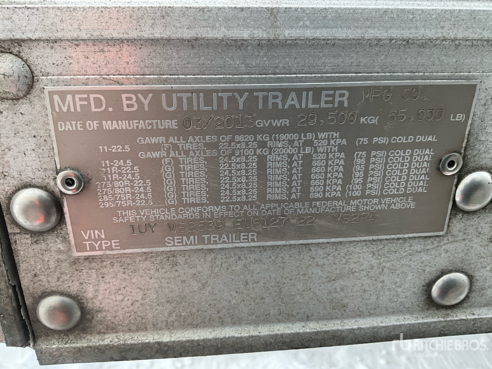 General Appearance with Serial Number / VIN