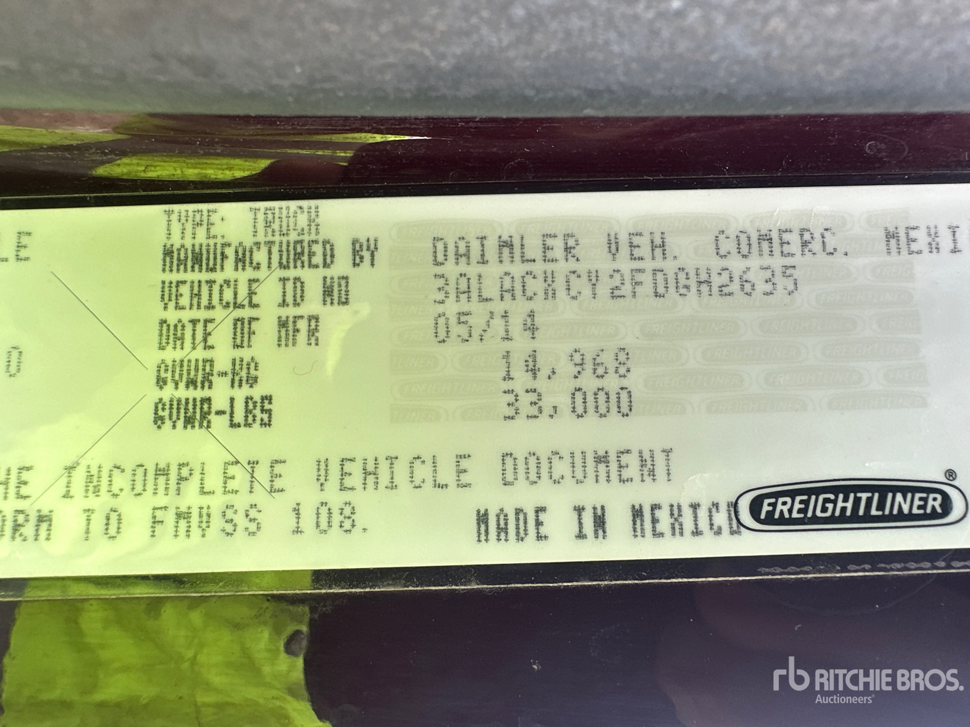 General Appearance with Serial Number / VIN