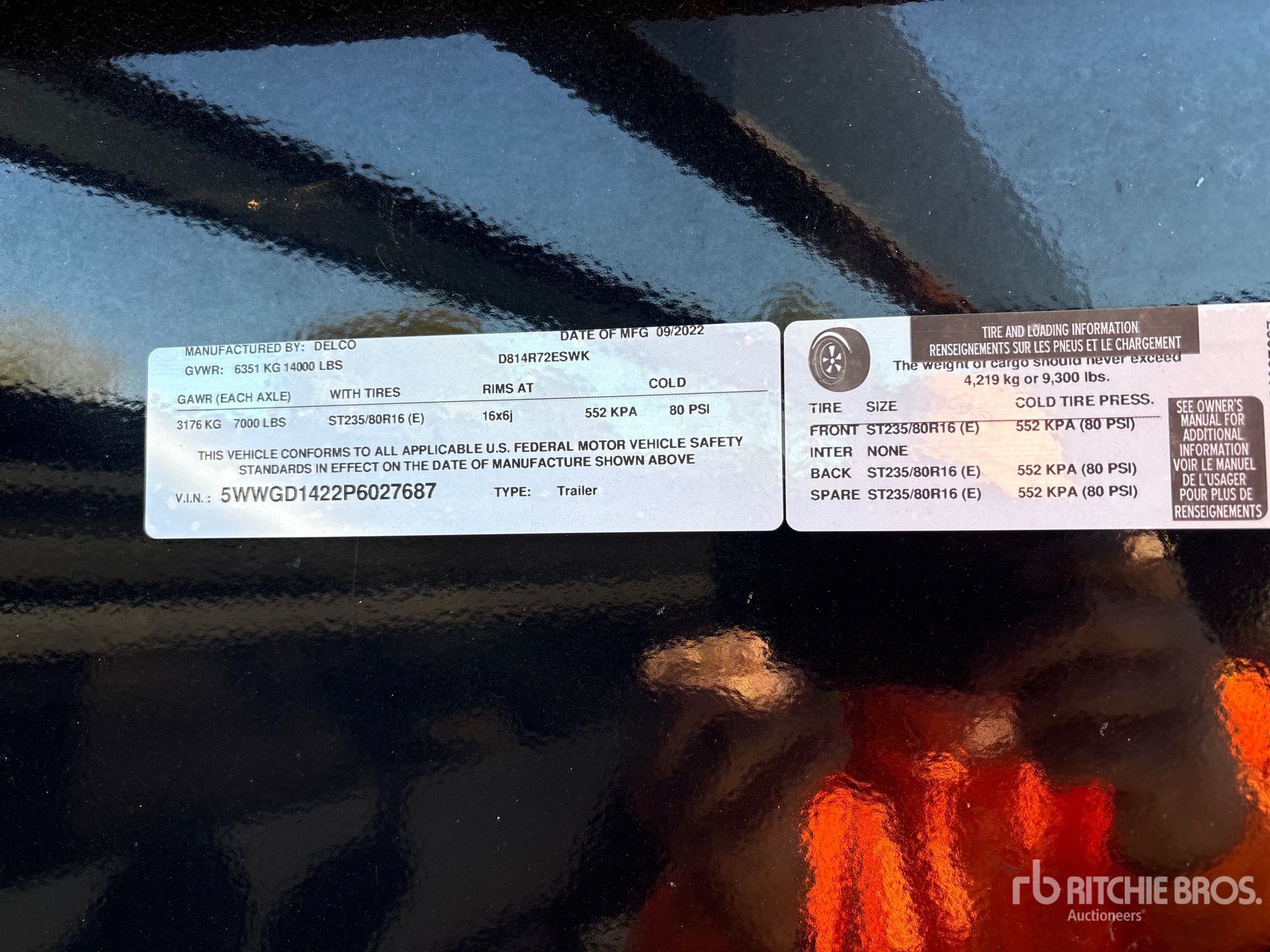 General Appearance with Serial Number / VIN