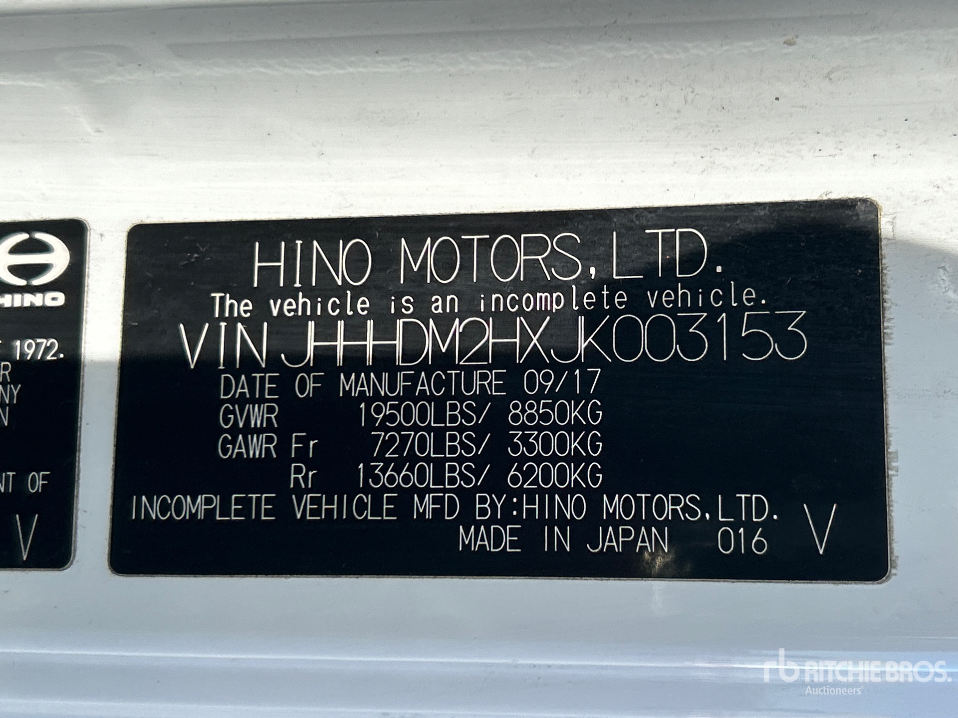 General Appearance with N.º de serie/VIN