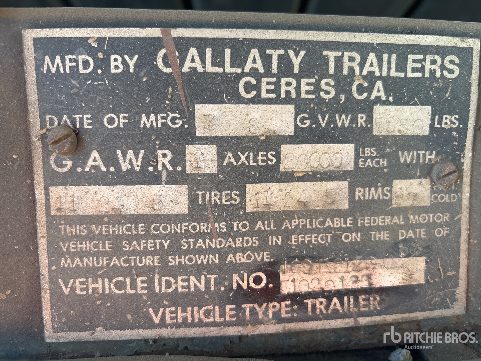 General Appearance with Numero seriale/numero d’identificazione del veicolo (VIN)