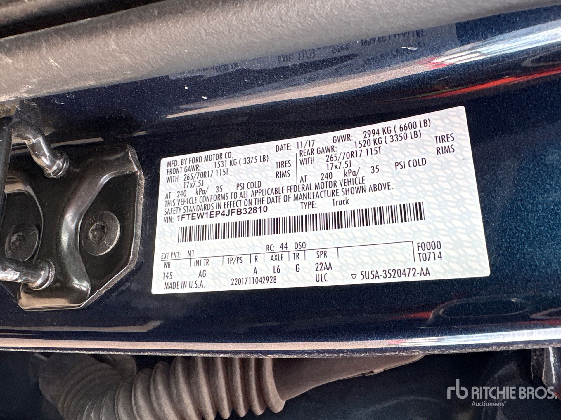 General Appearance with Numero seriale/numero d’identificazione del veicolo (VIN)