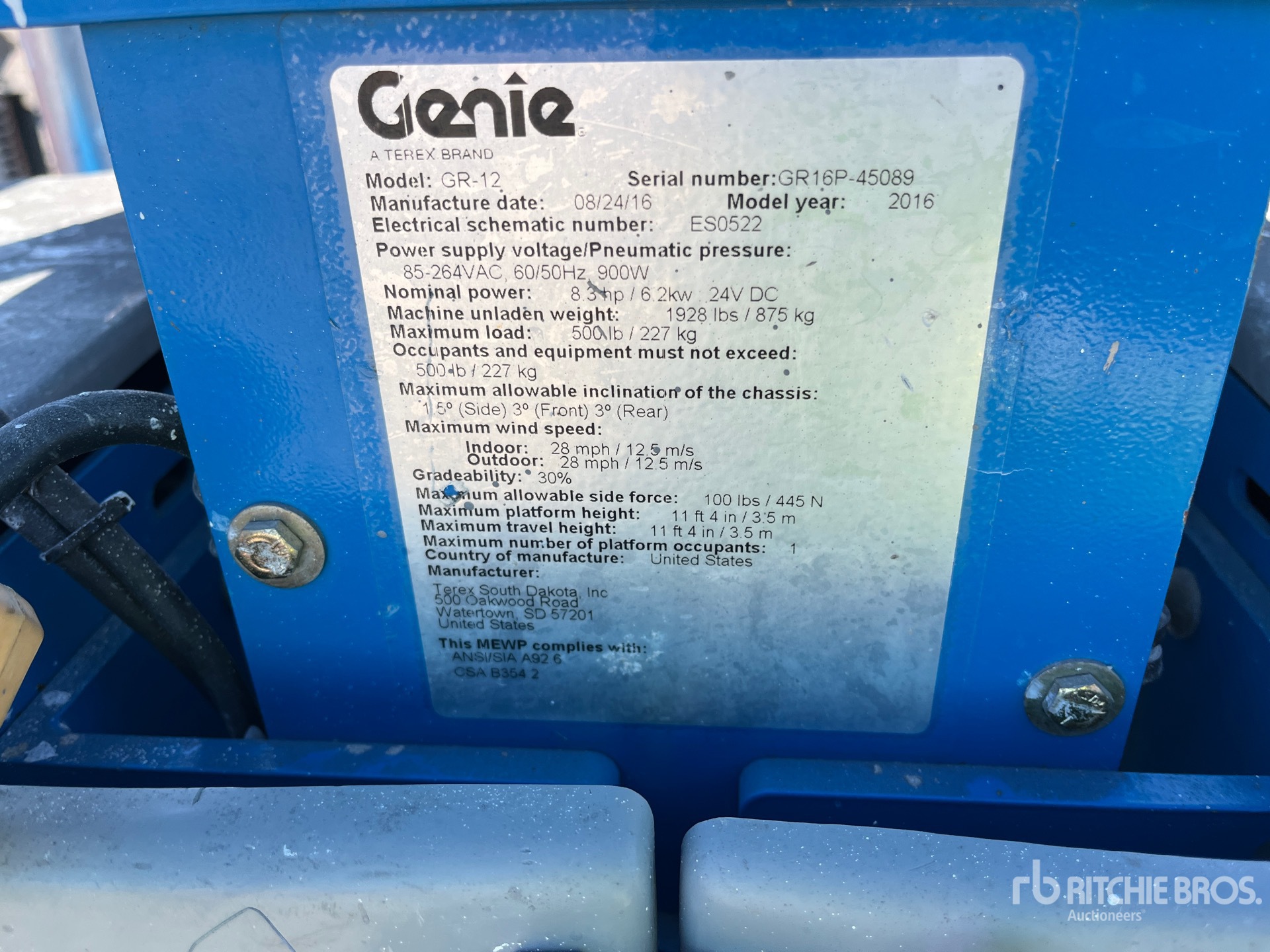 General Appearance with Serial Number / VIN