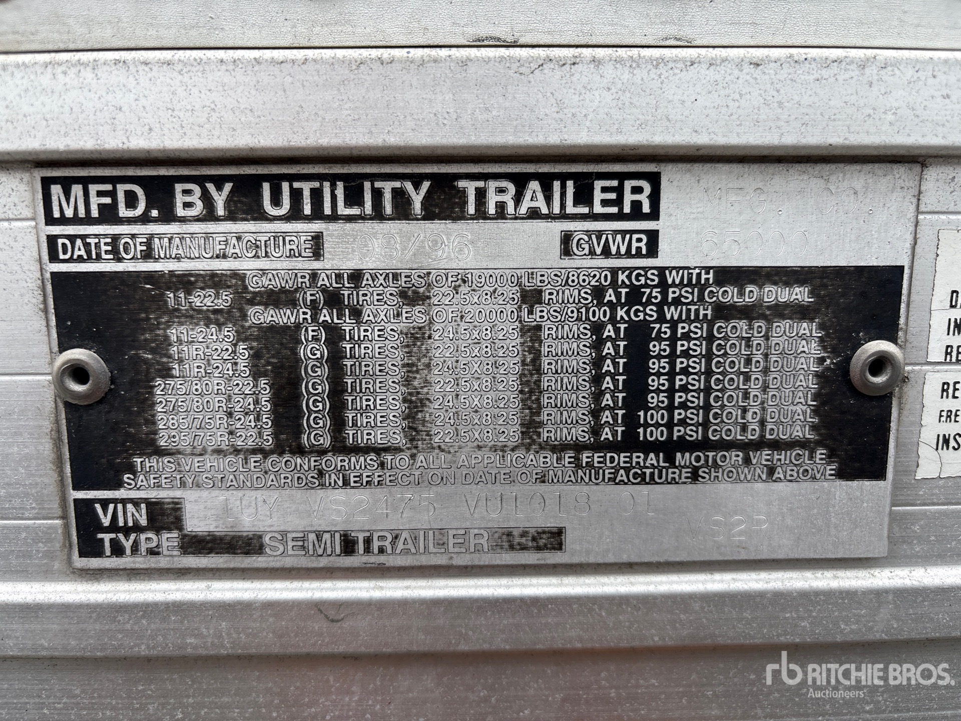 General Appearance with Serial Number / VIN