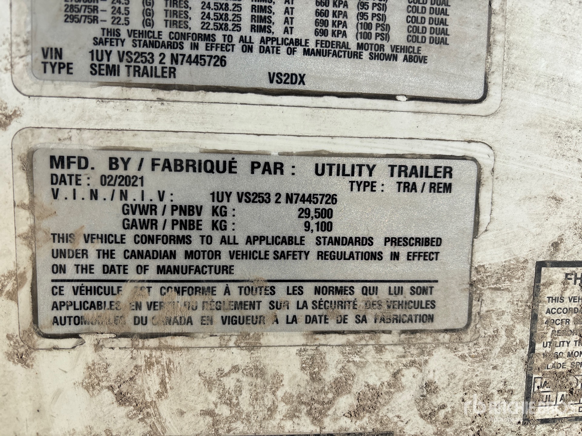 General Appearance with Serial Number / VIN