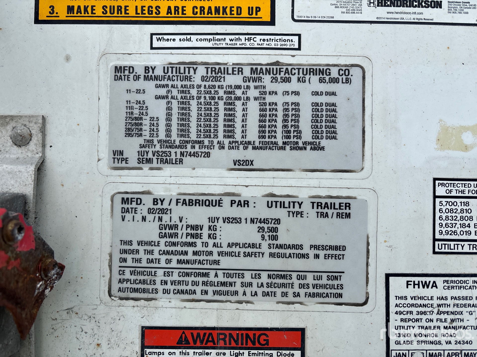 General Appearance with N.º de serie/VIN