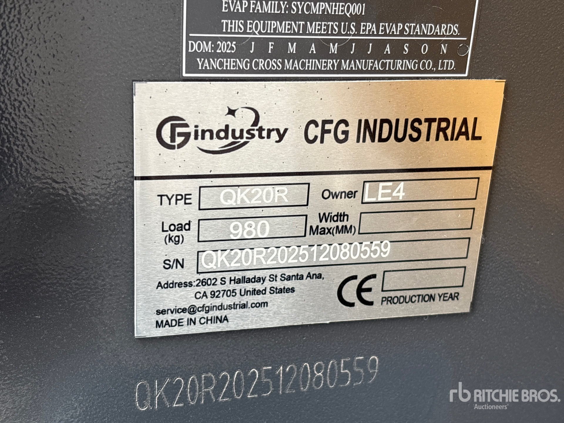 General Appearance with Serial Number / VIN