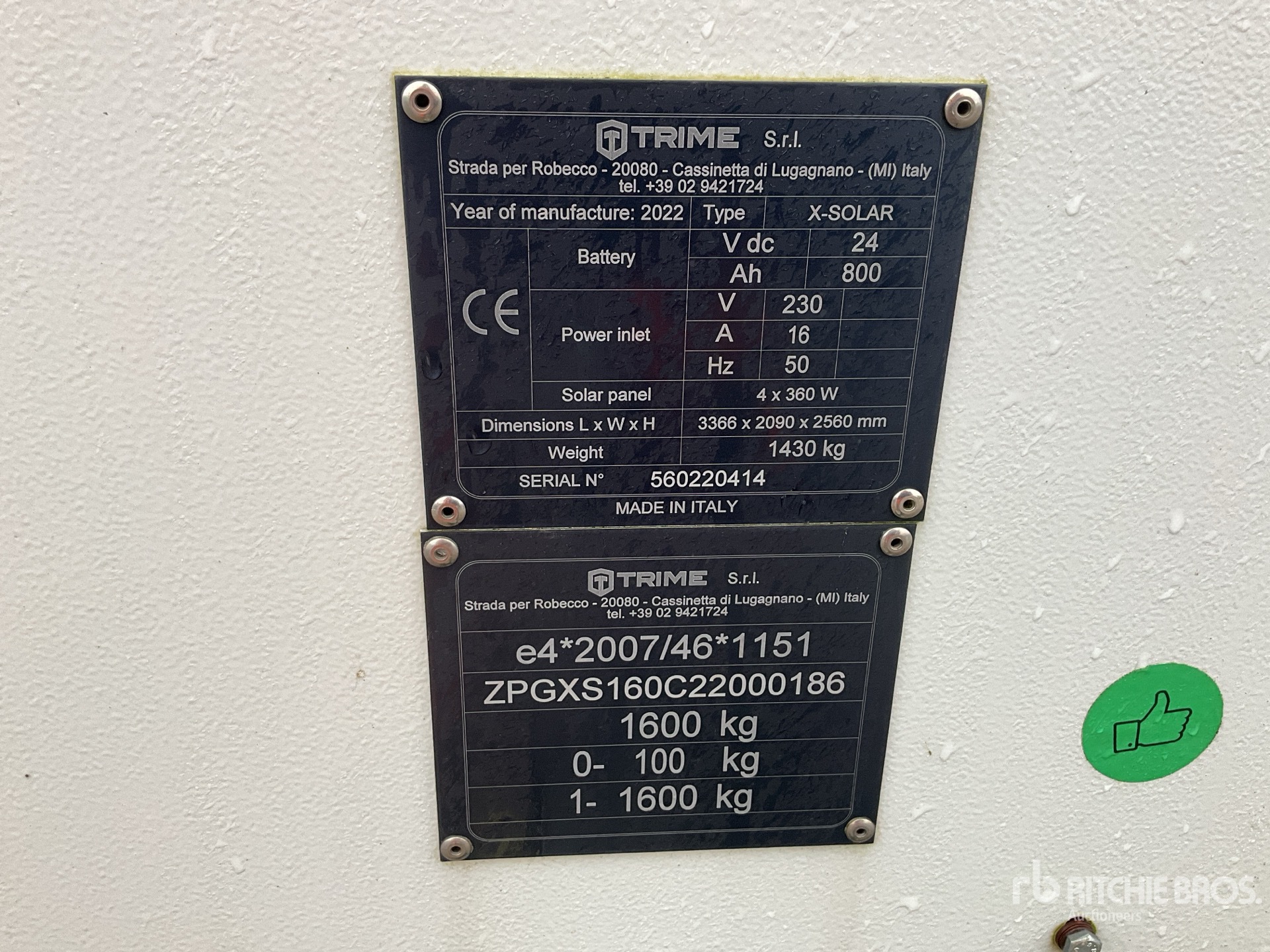 General Appearance with Serial Number / VIN