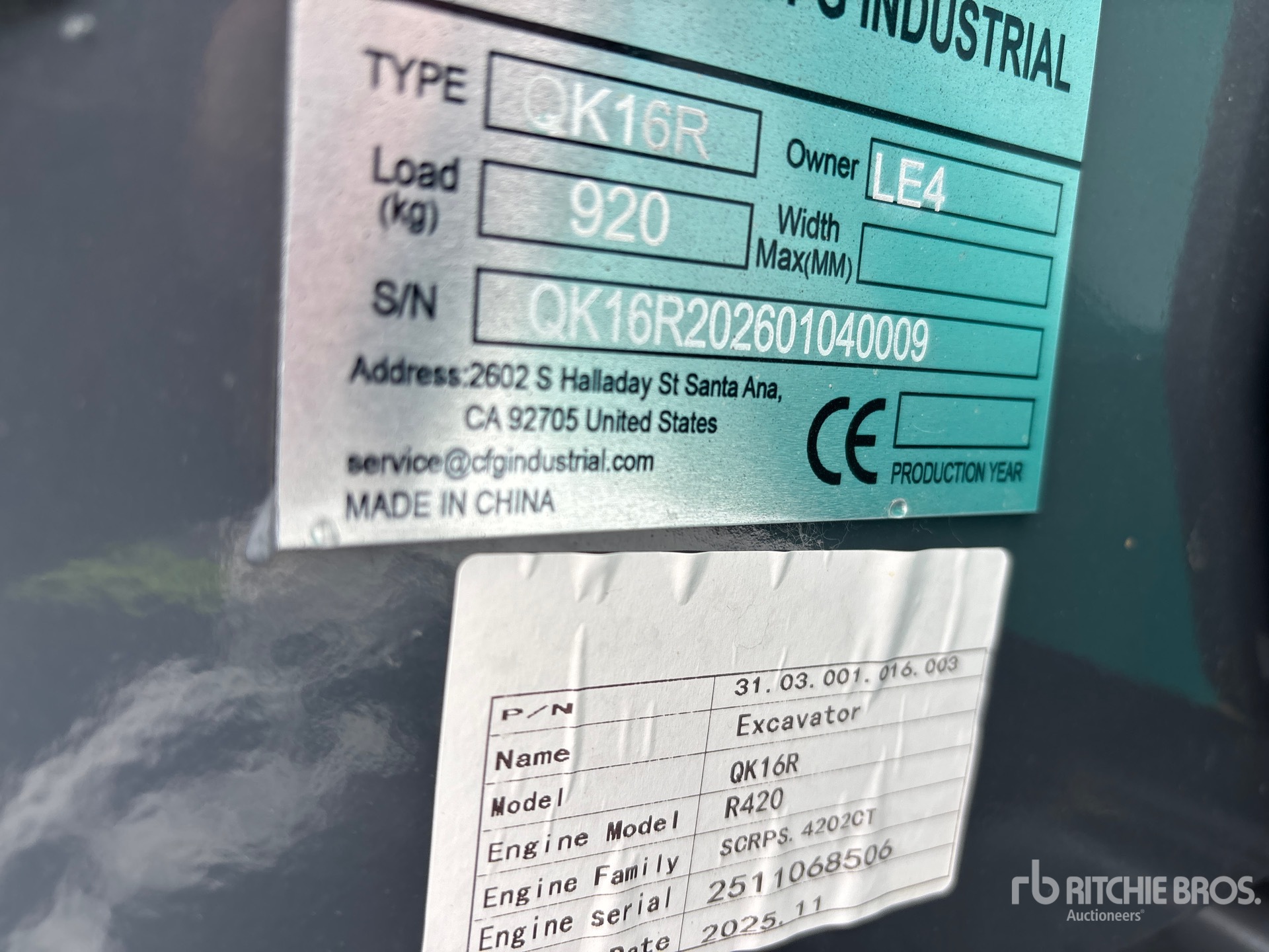 General Appearance with N.º de serie/VIN