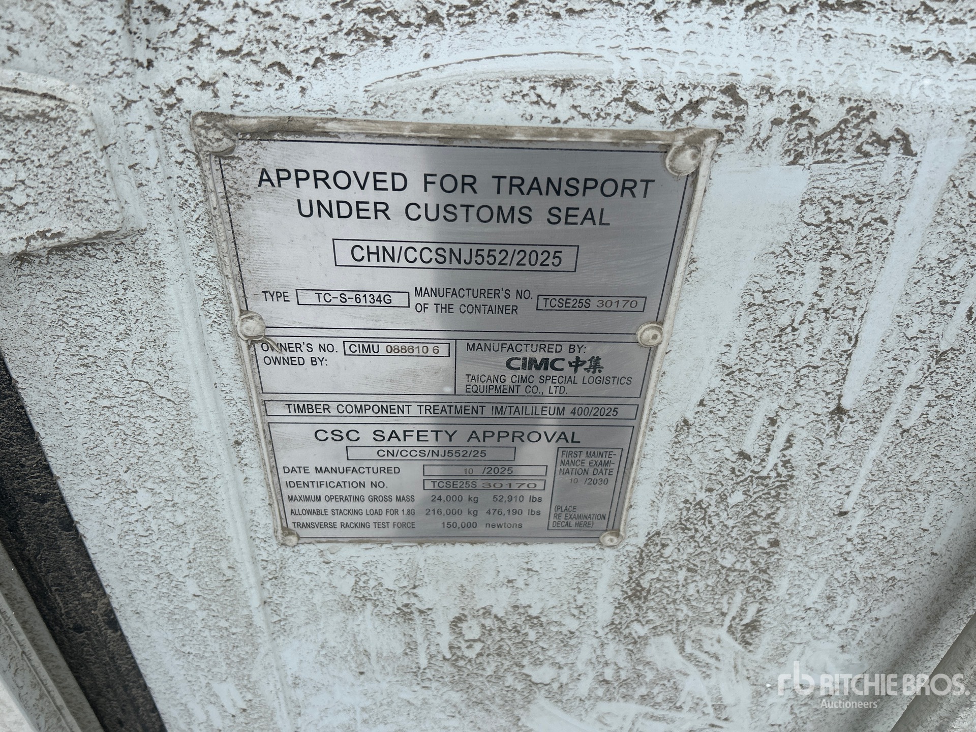 General Appearance with Serial Number / VIN