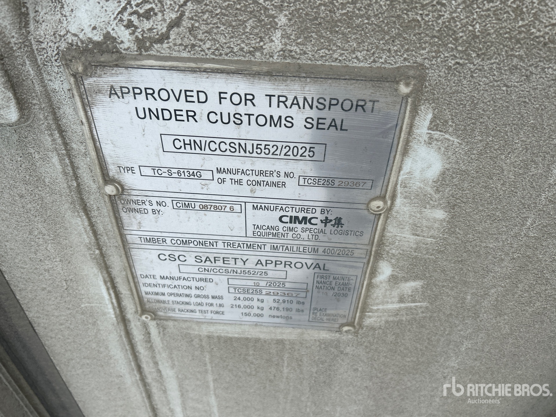 General Appearance with Serial Number / VIN