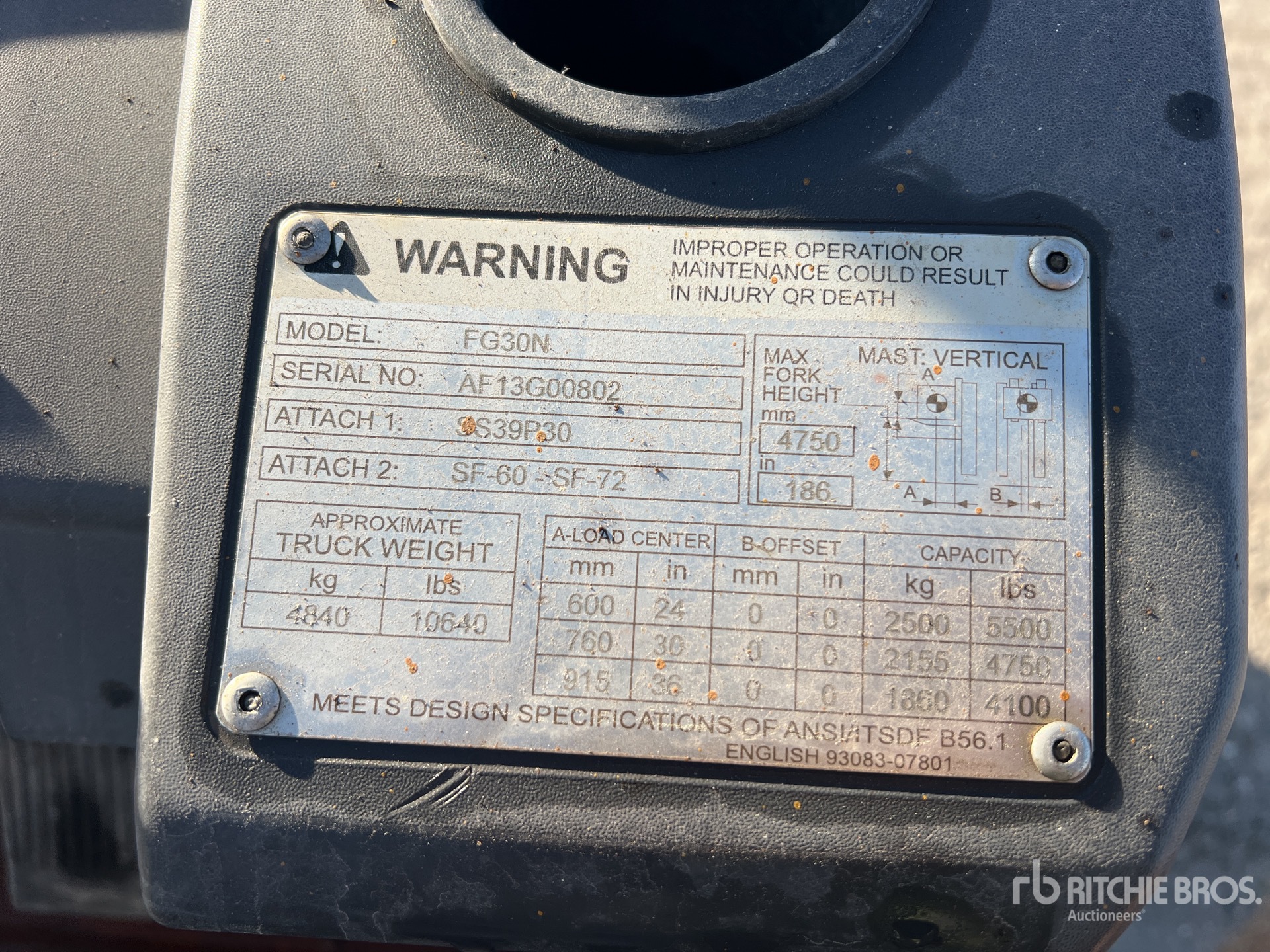 General Appearance with N.º de serie/VIN