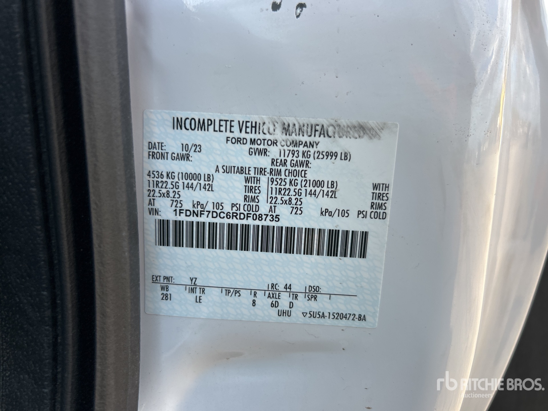 General Appearance with N.º de serie/VIN