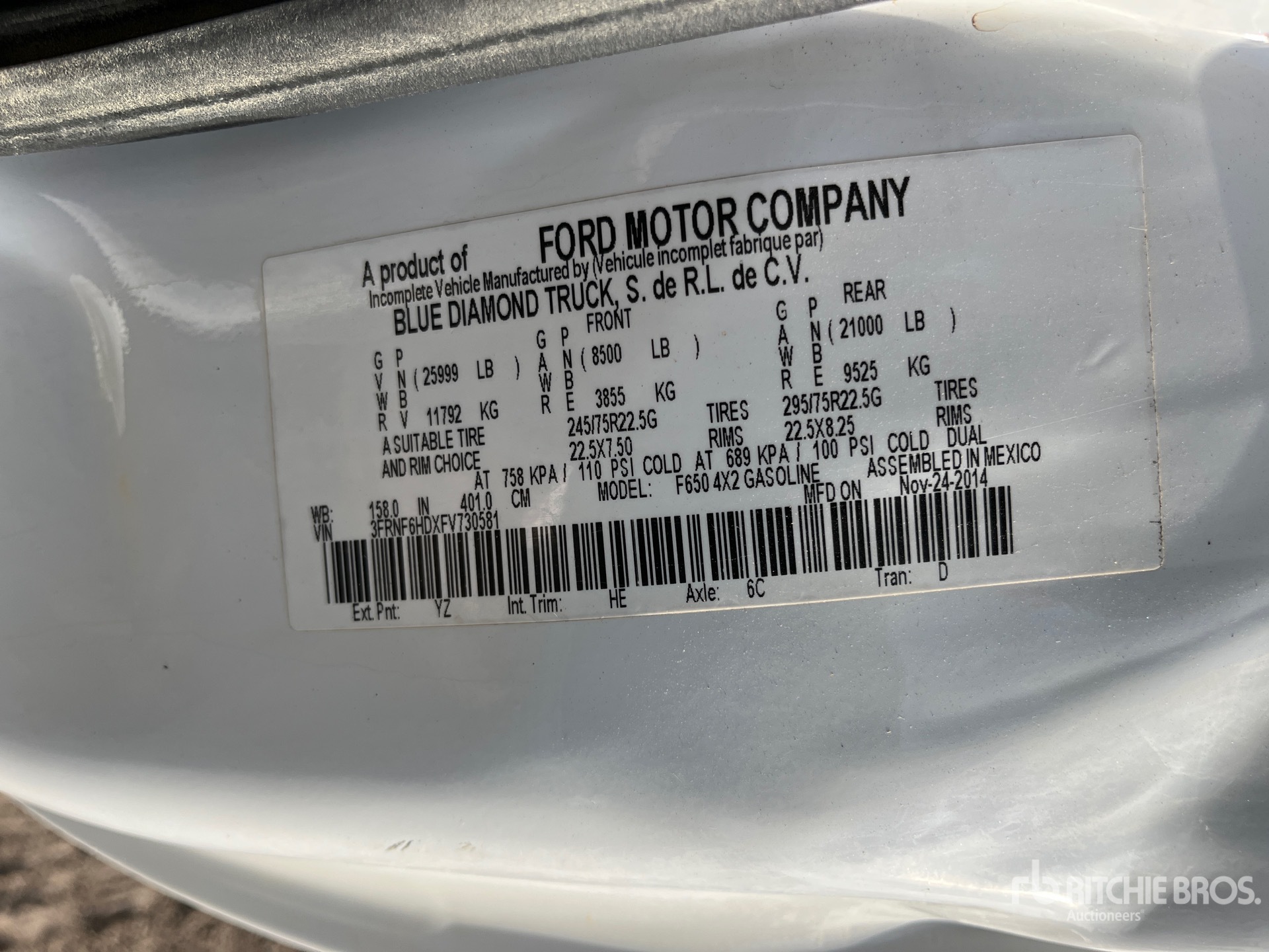 General Appearance with N.º de serie/VIN