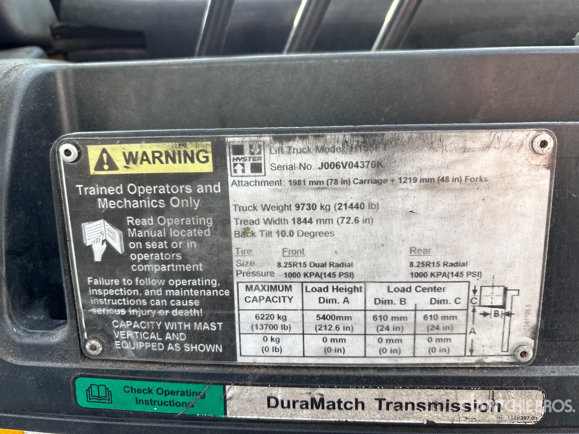 General Appearance with N.º de serie/VIN