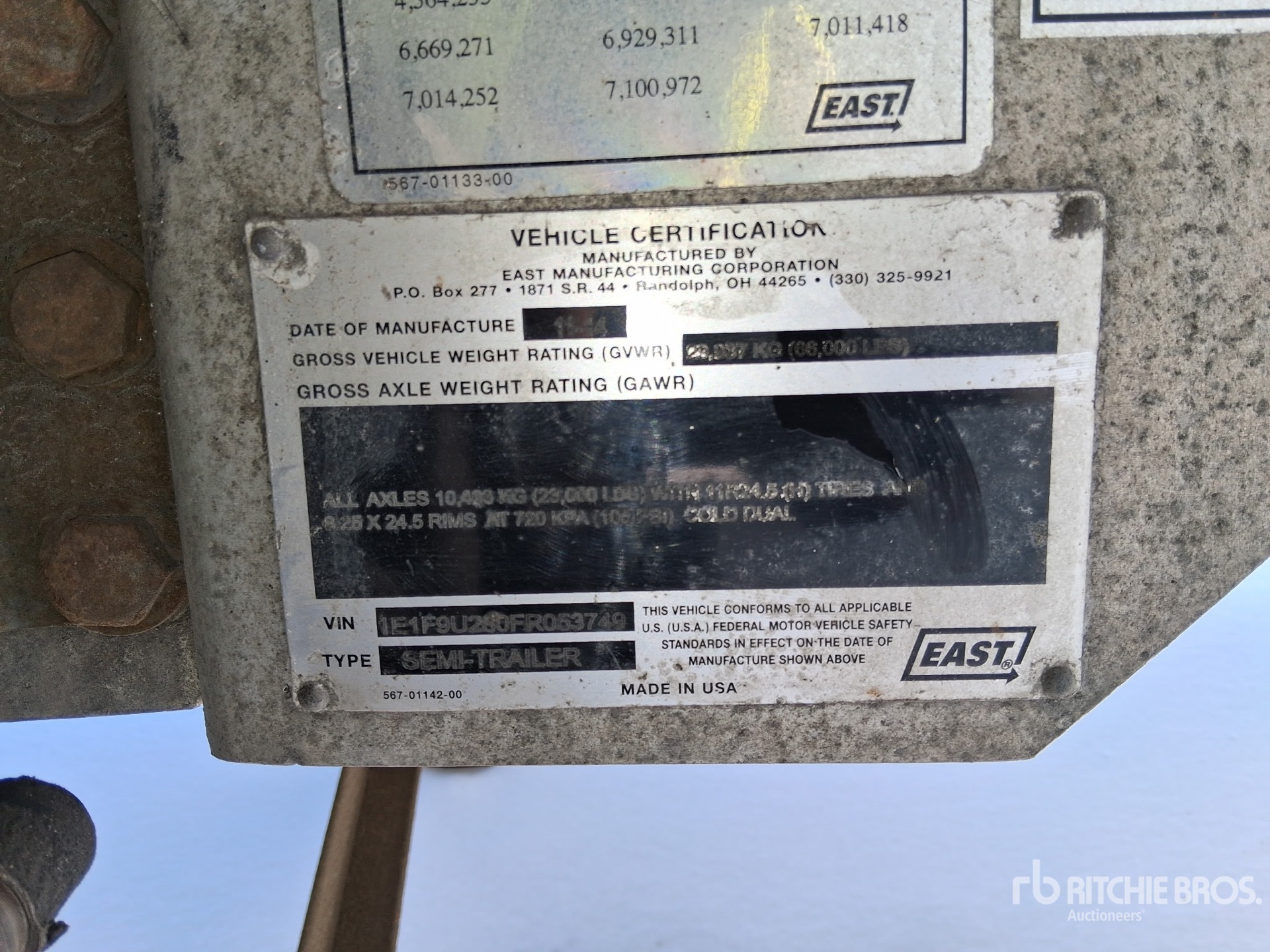 General Appearance with Serial Number / VIN