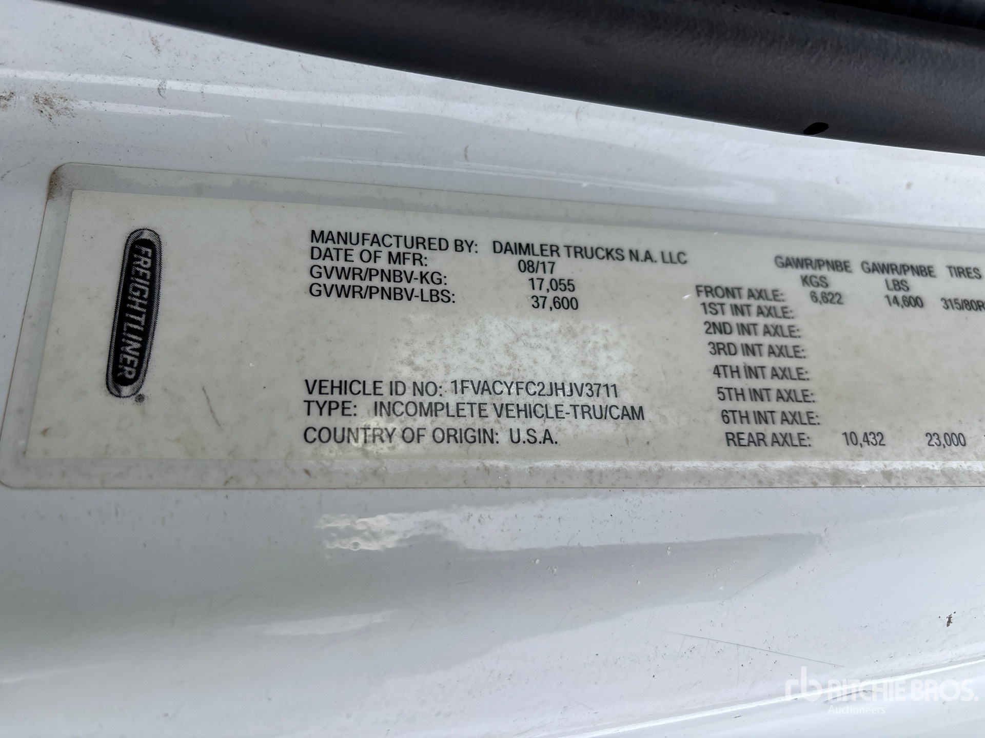 General Appearance with Serial Number / VIN