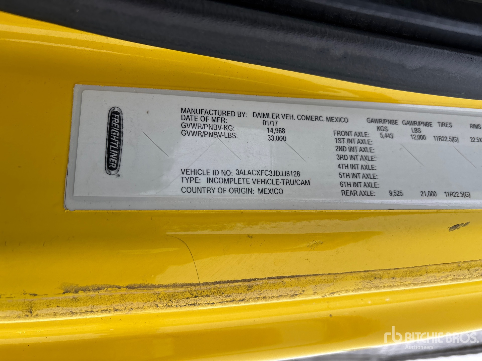 General Appearance with Serial Number / VIN