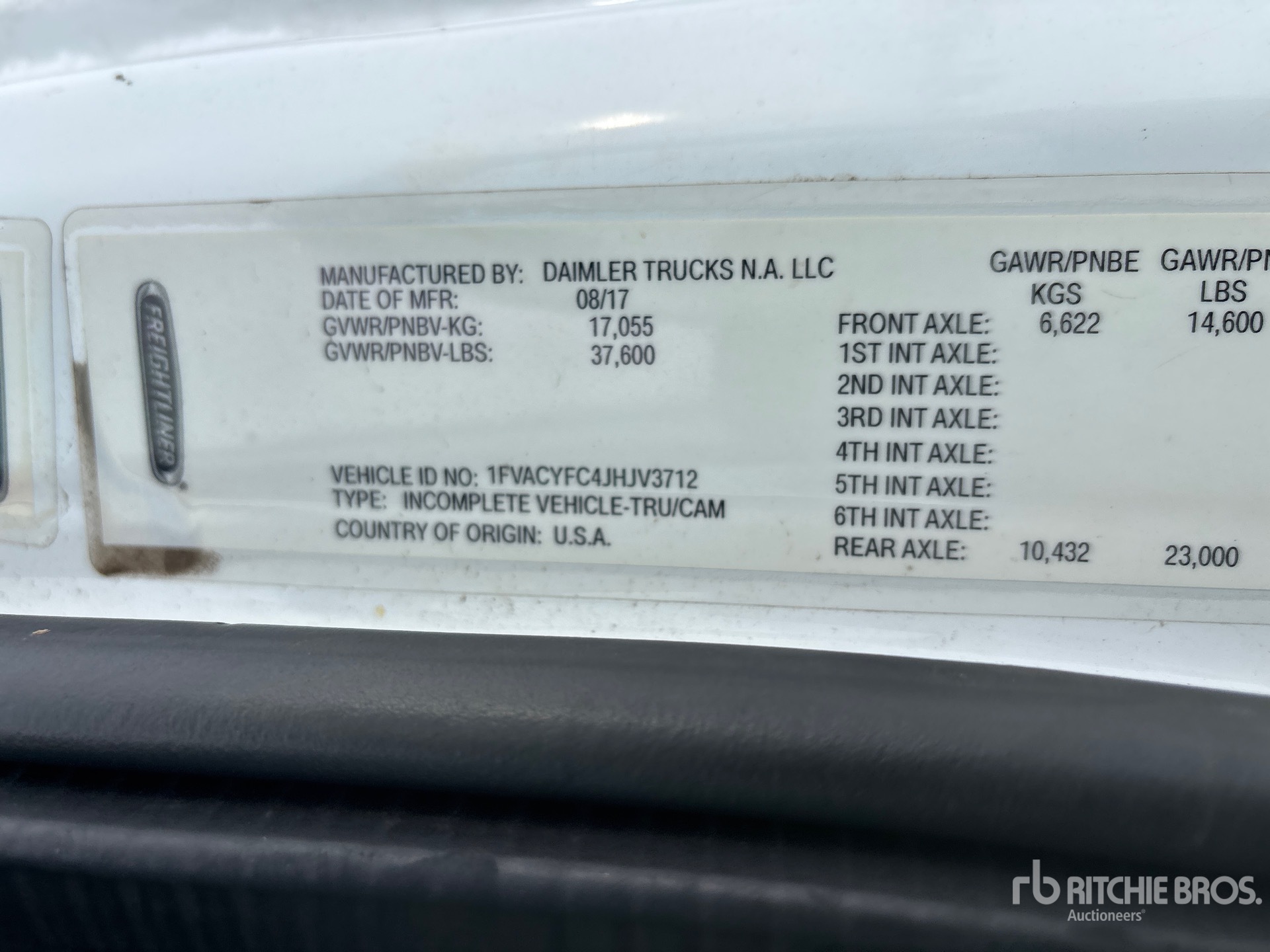 General Appearance with Serial Number / VIN