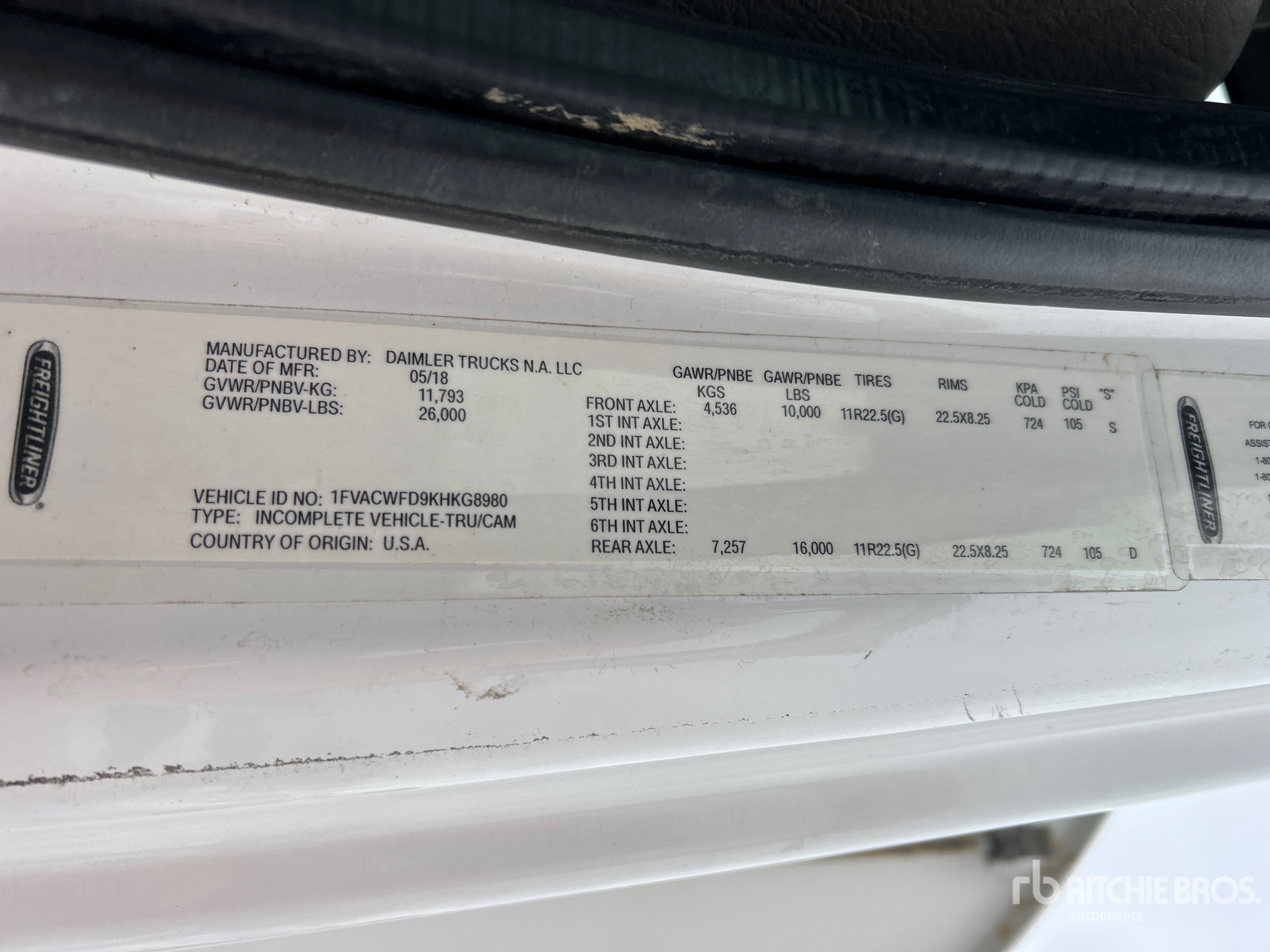 General Appearance with Numer seryjny/numer identyfikacyjny pojazdu