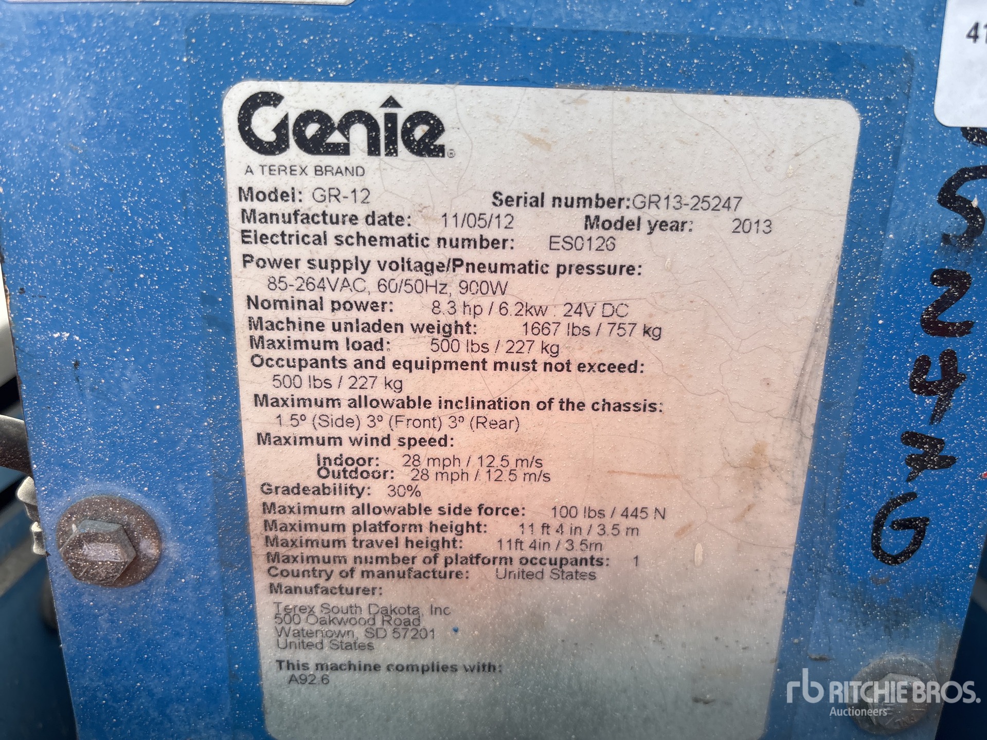 General Appearance with N.º de serie/VIN