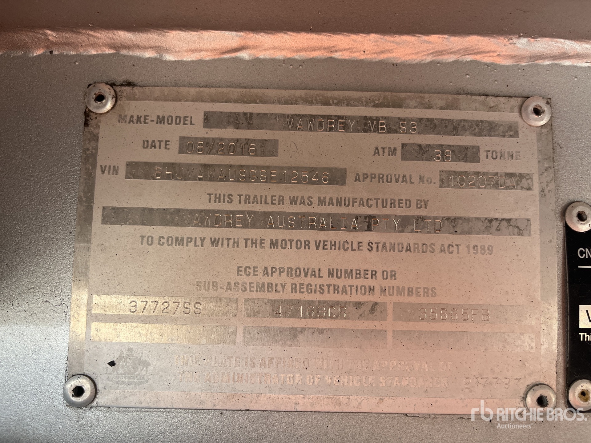 General Appearance with Serial Number / VIN