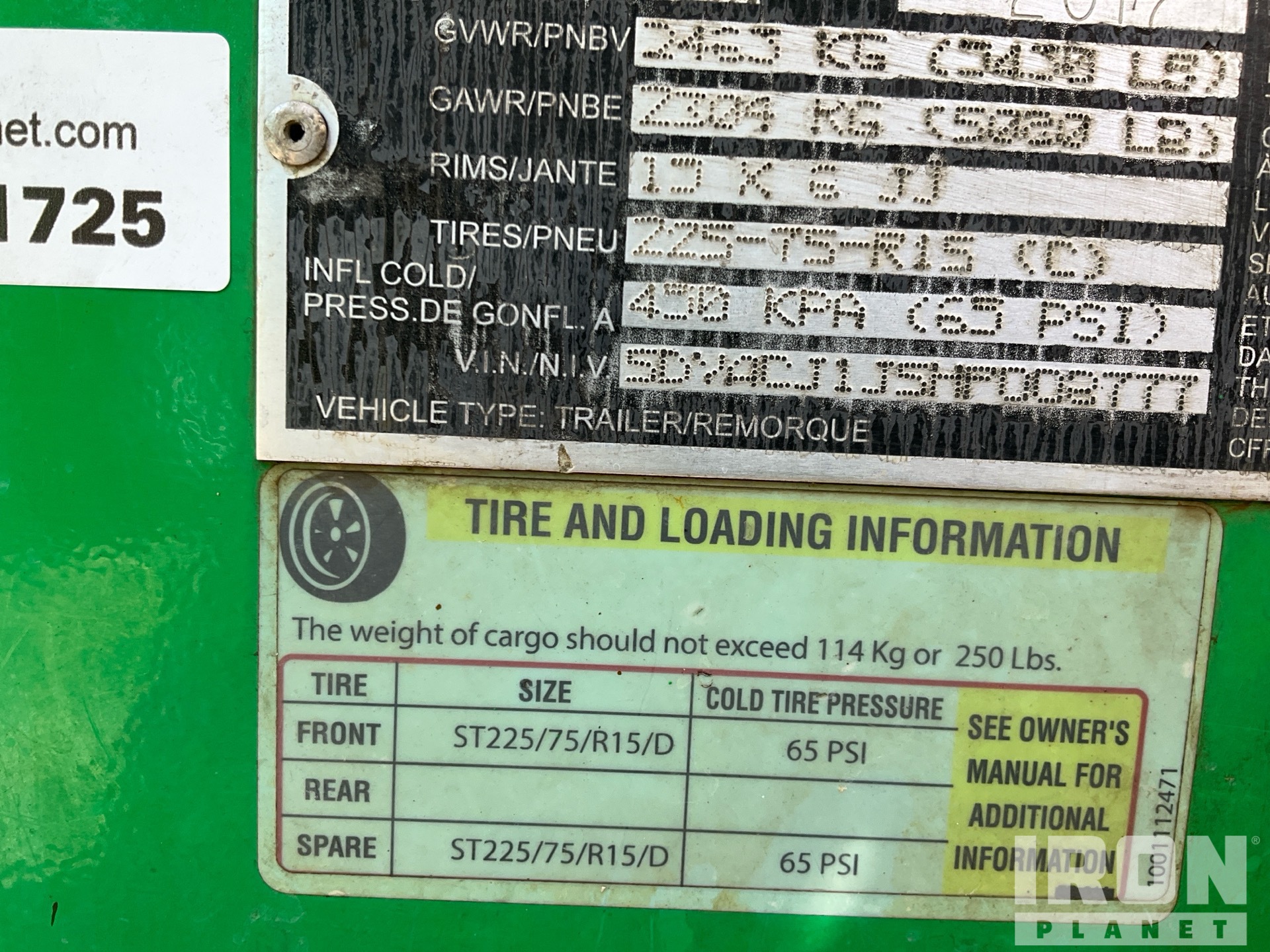 General Appearance with Numéro de série/Numéro d'identification du véhicule automobile