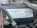 Engine with Emission Certification Label