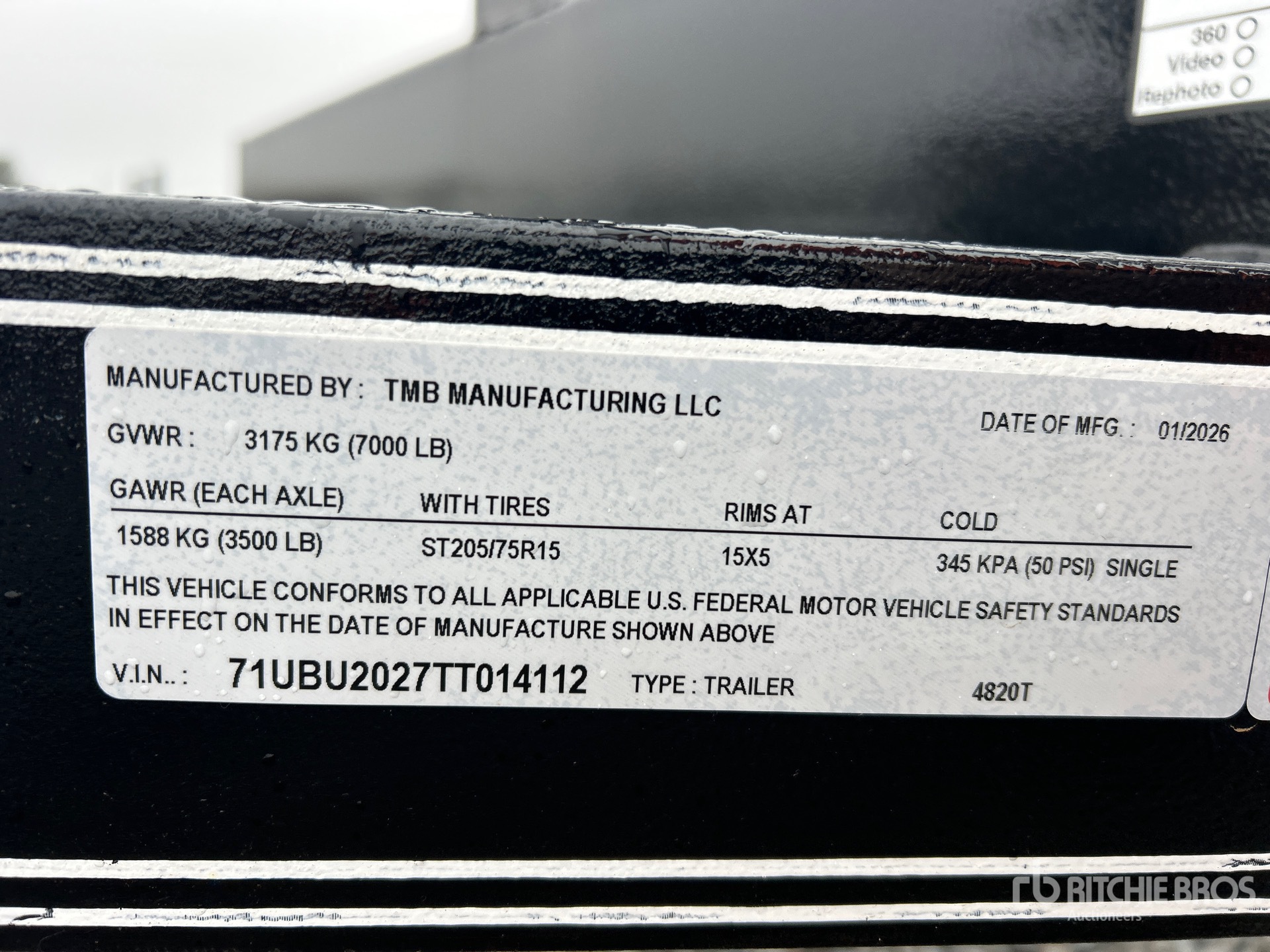 General Appearance with N.º de serie/VIN