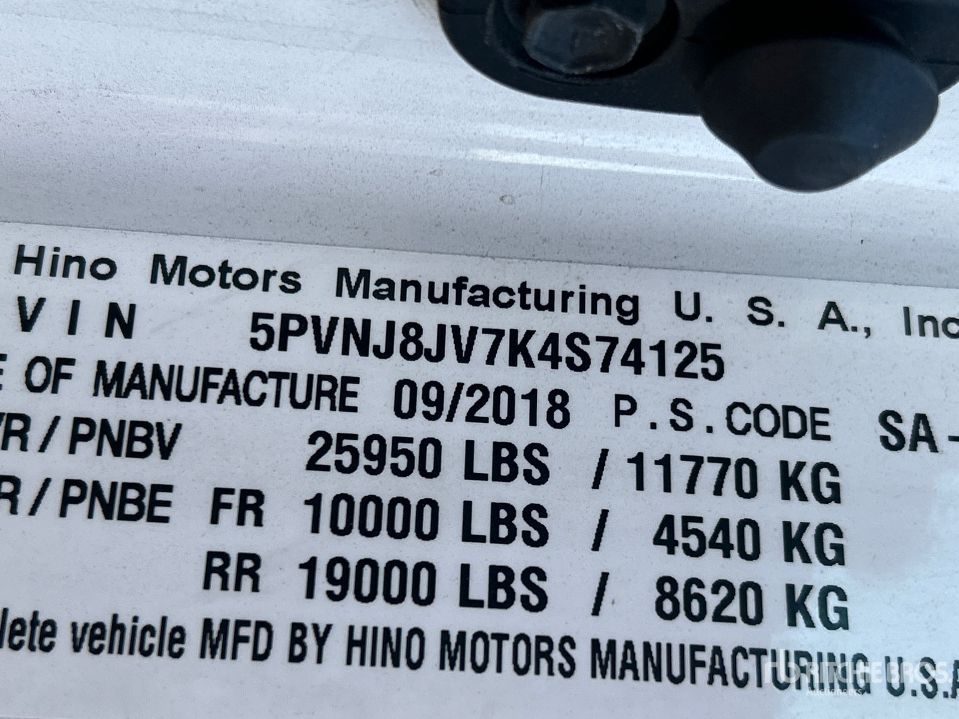 General Appearance with N.º de serie/VIN