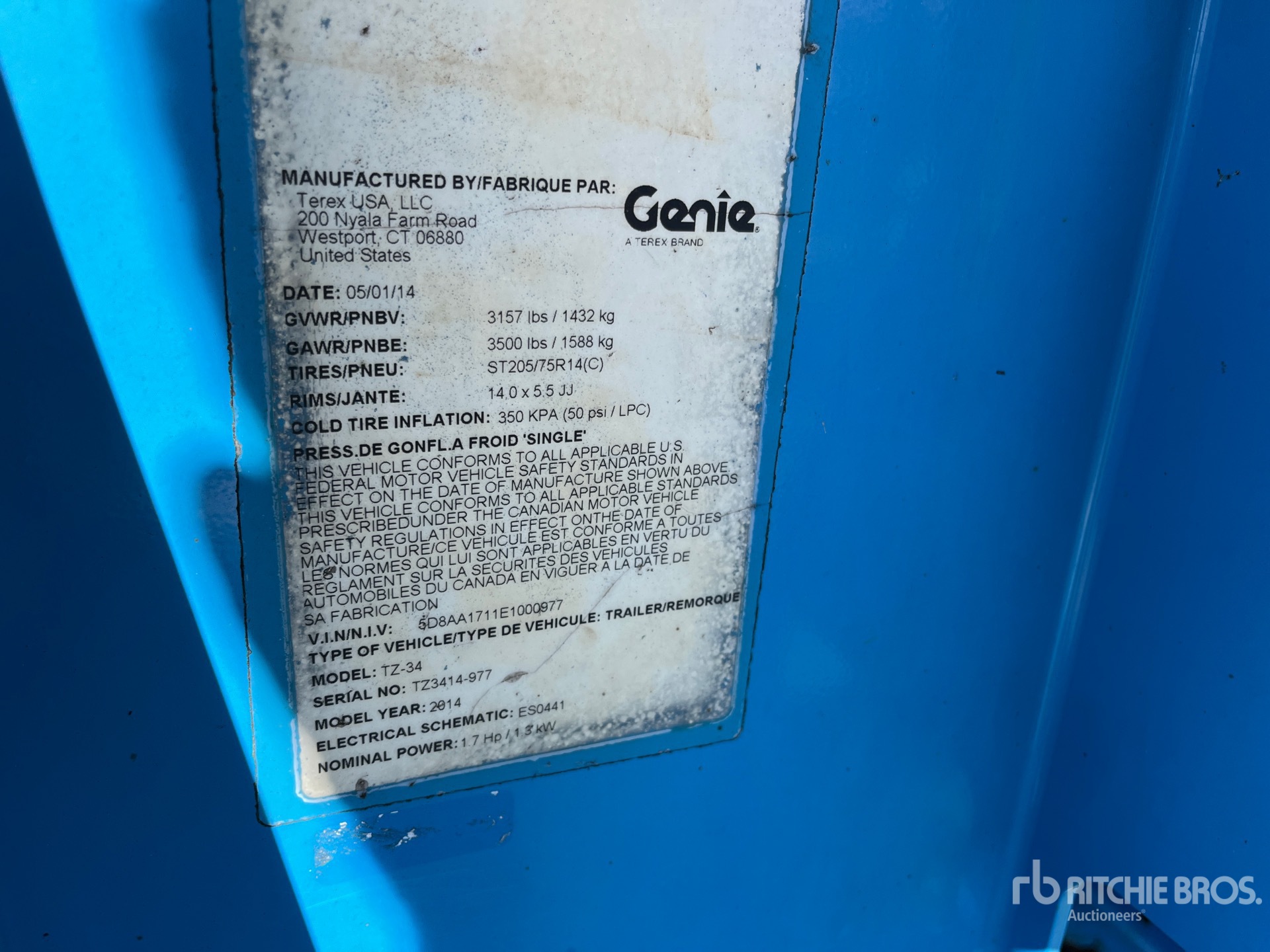 General Appearance with N.º de serie/VIN