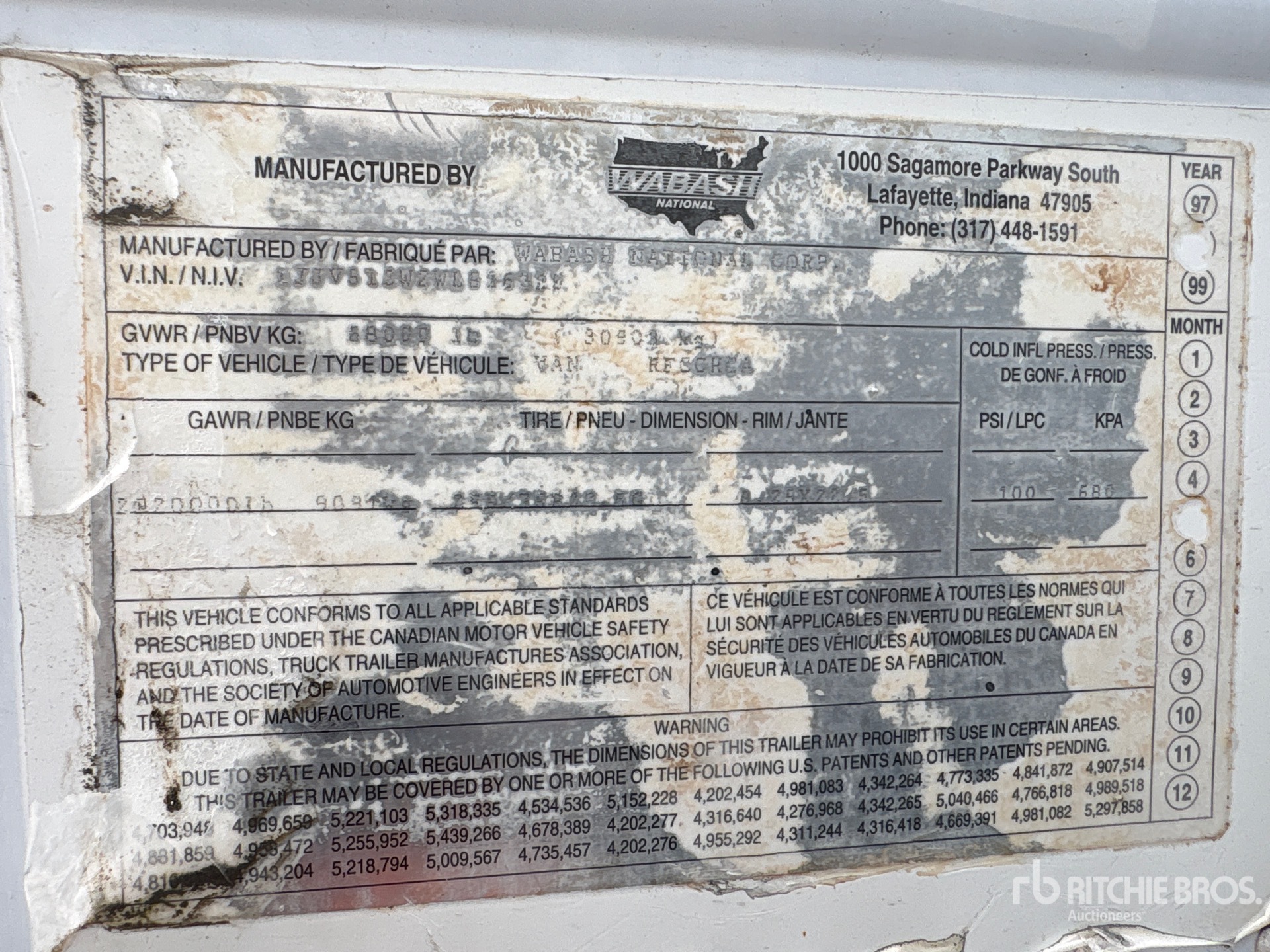 General Appearance with Serial Number / VIN