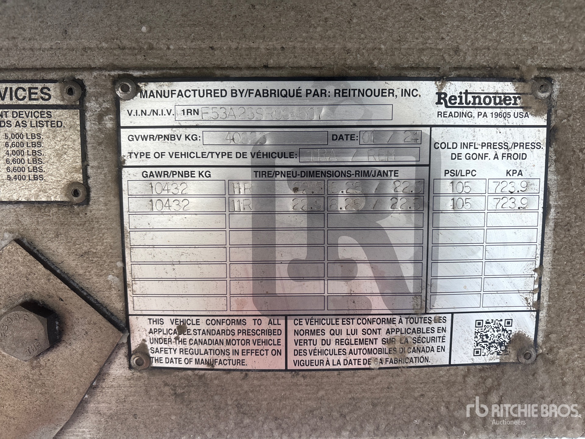 General Appearance with N.º de serie/VIN