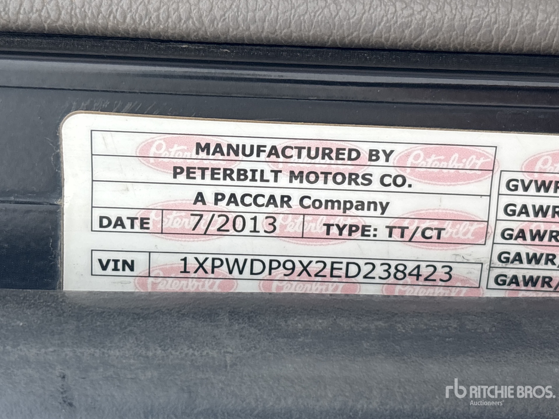 General Appearance with Serial Number / VIN