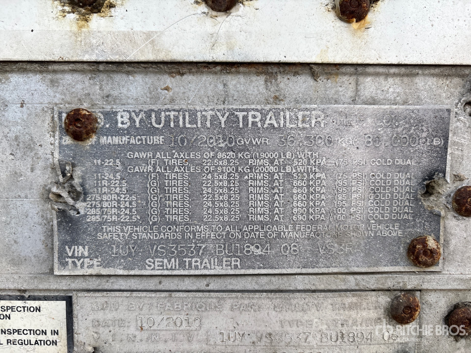 General Appearance with Serial Number / VIN