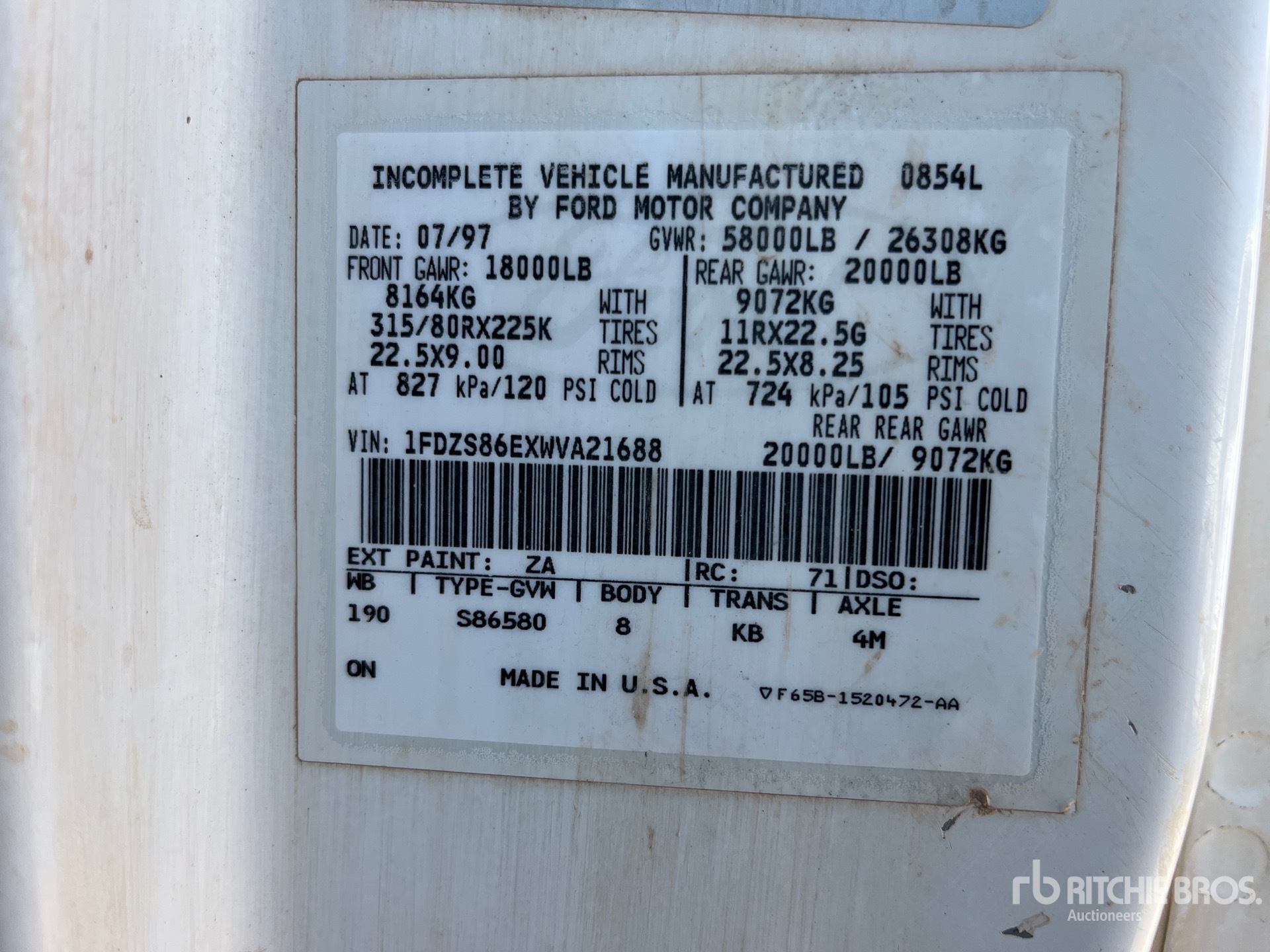 General Appearance with Numero seriale/numero d’identificazione del veicolo (VIN)