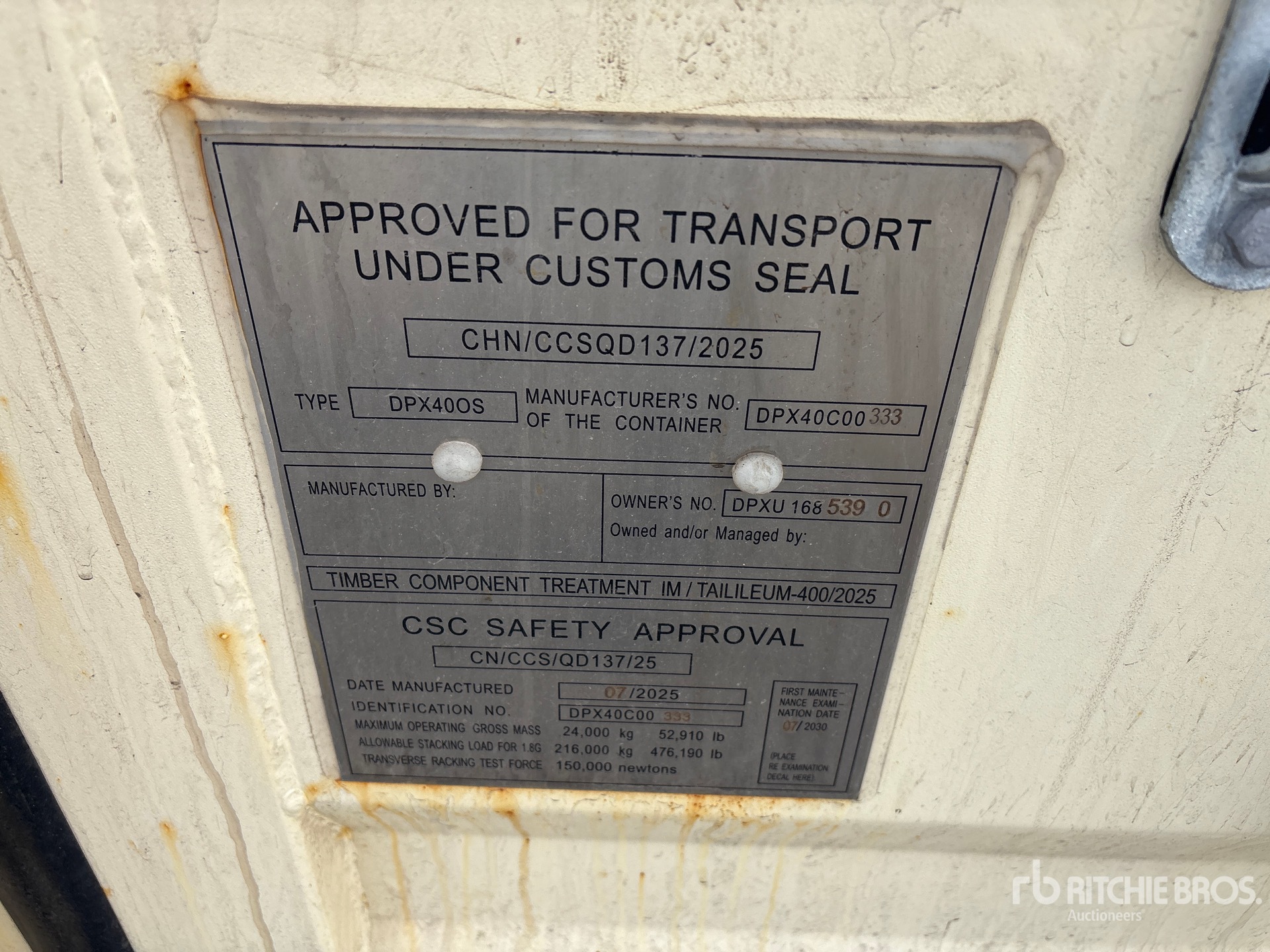 General Appearance with Serial Number / VIN