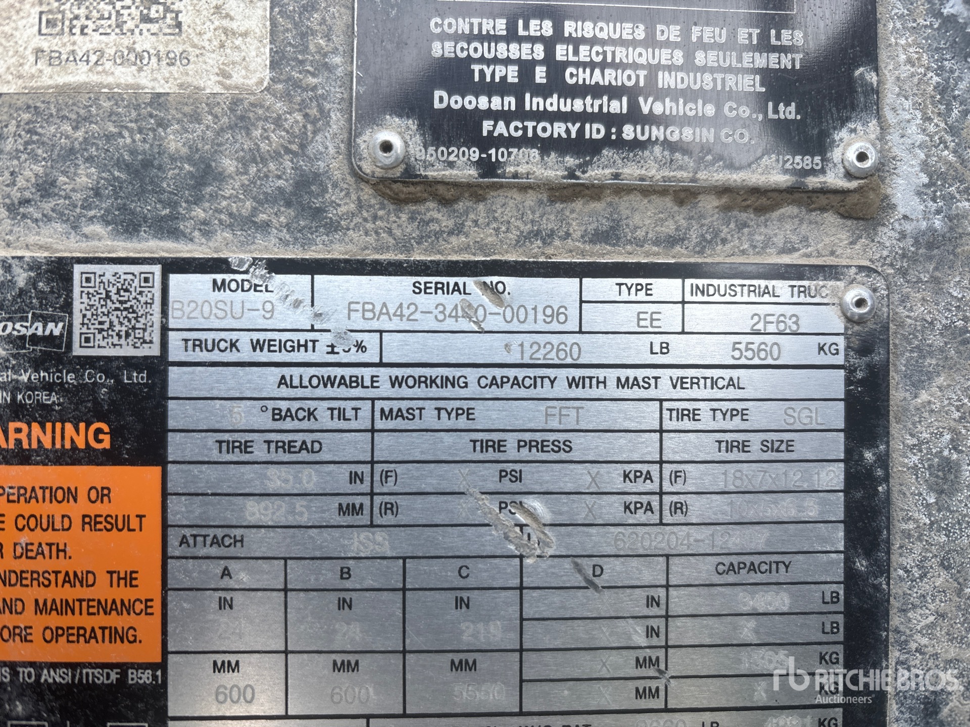 General Appearance with Serial Number / VIN