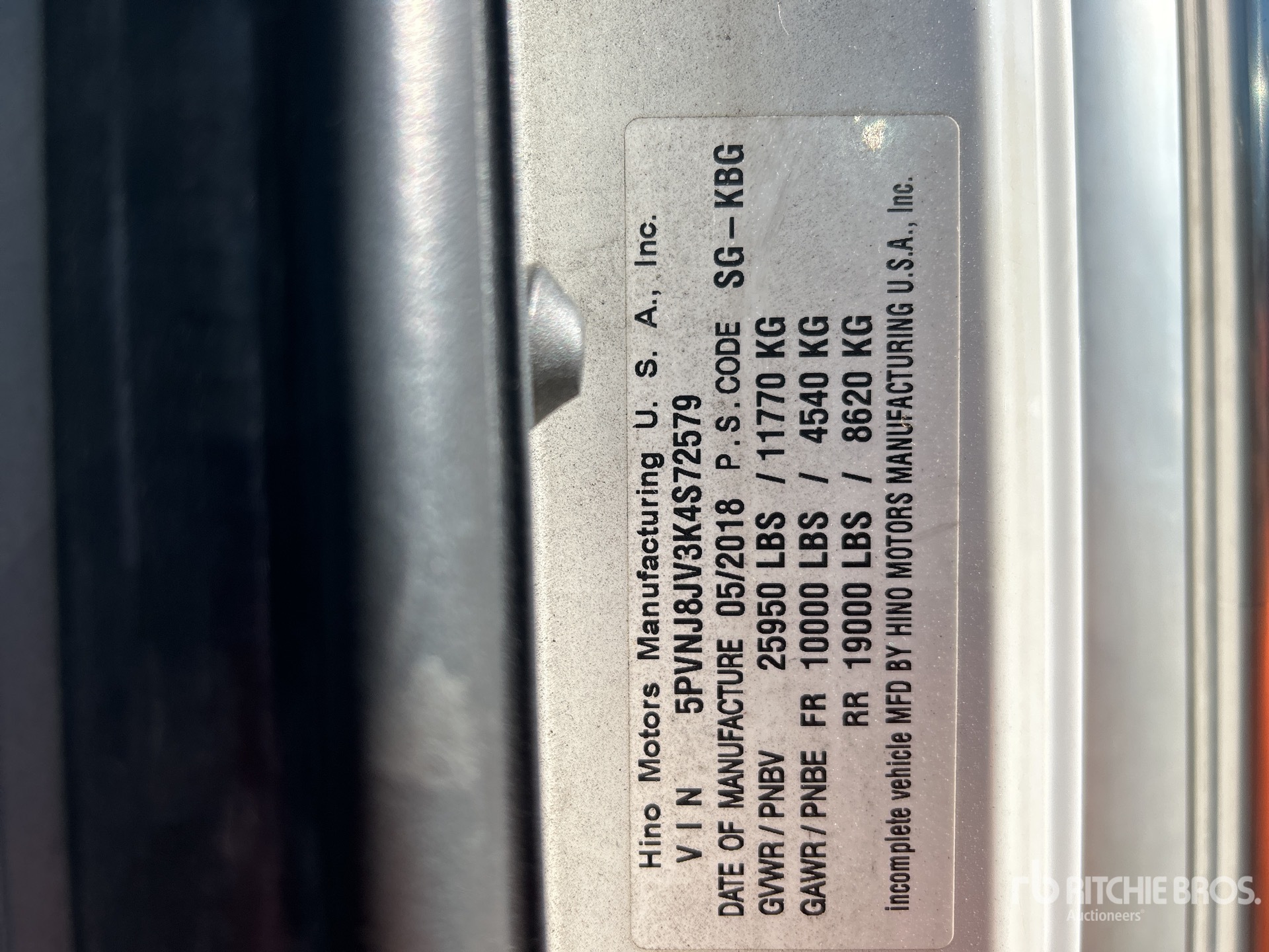 General Appearance with Serial Number / VIN