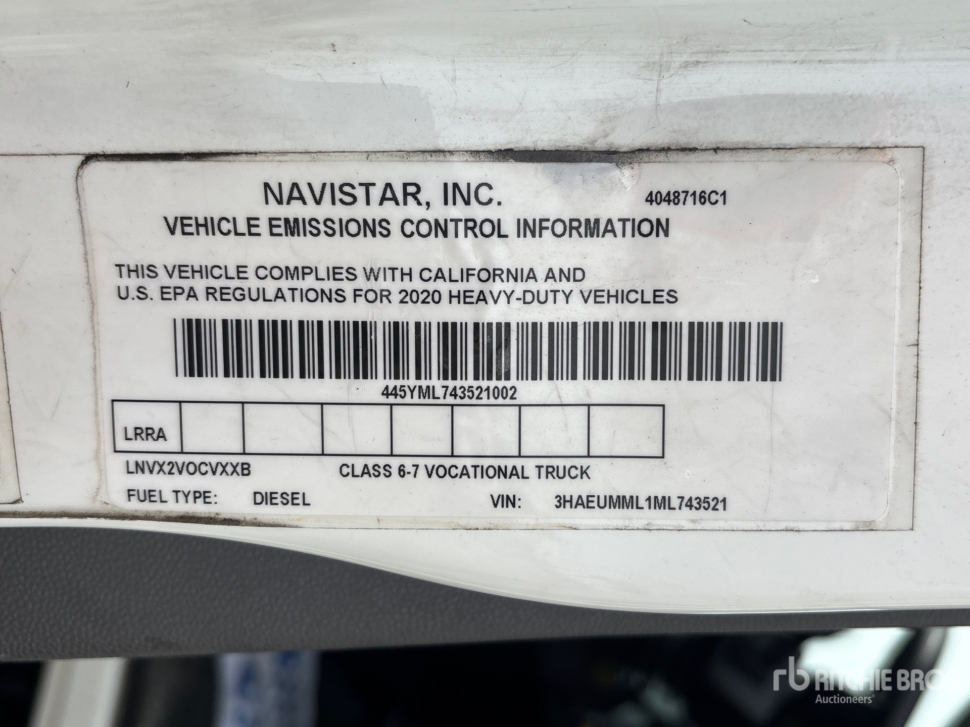 General Appearance with Serial Number / VIN