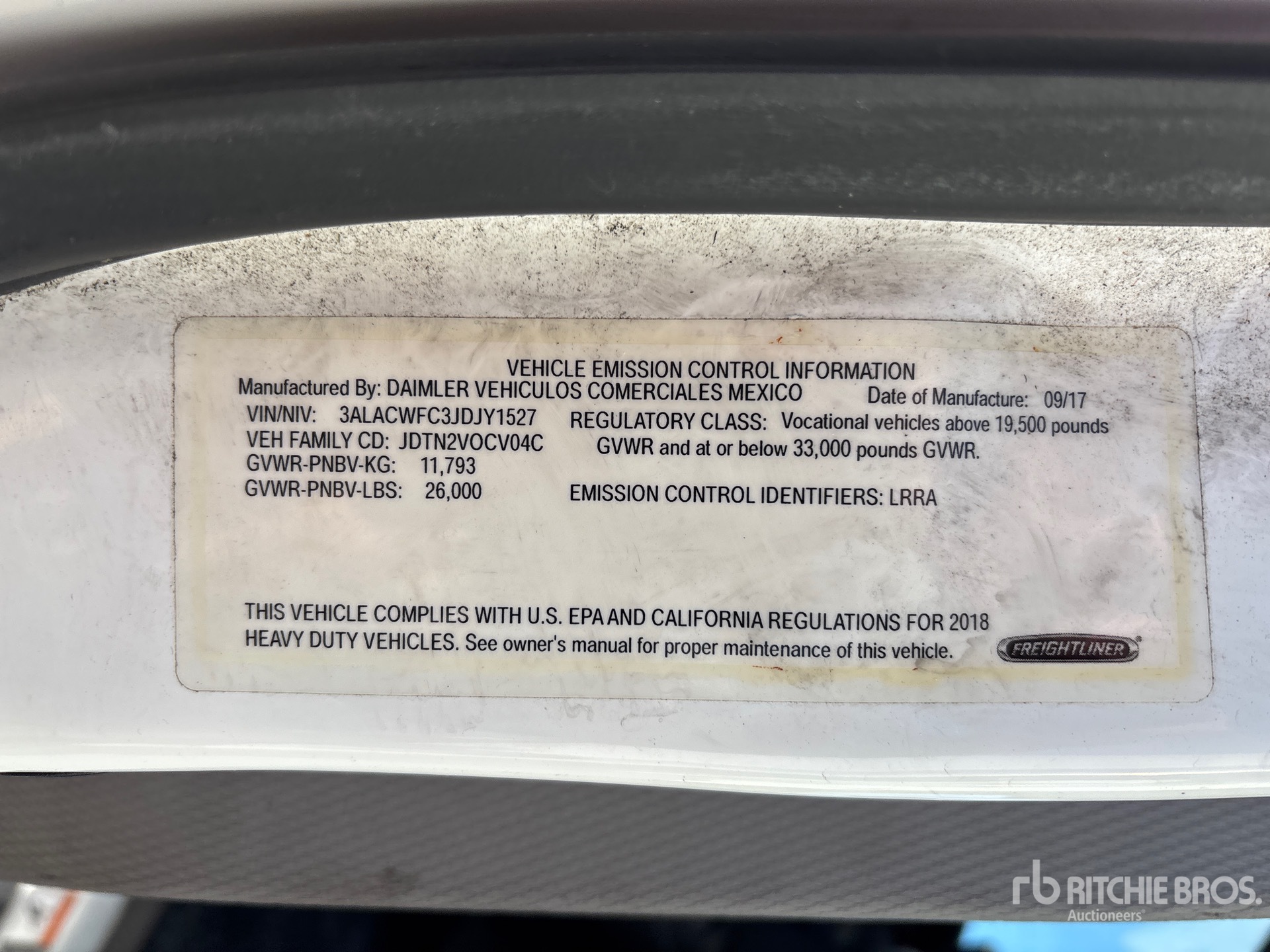 General Appearance with Serial Number / VIN