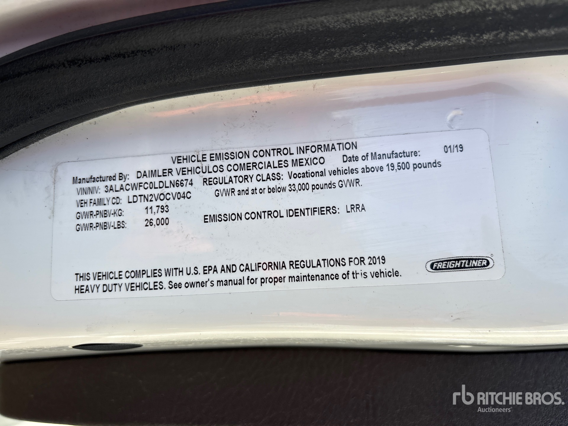 General Appearance with N.º de serie/VIN