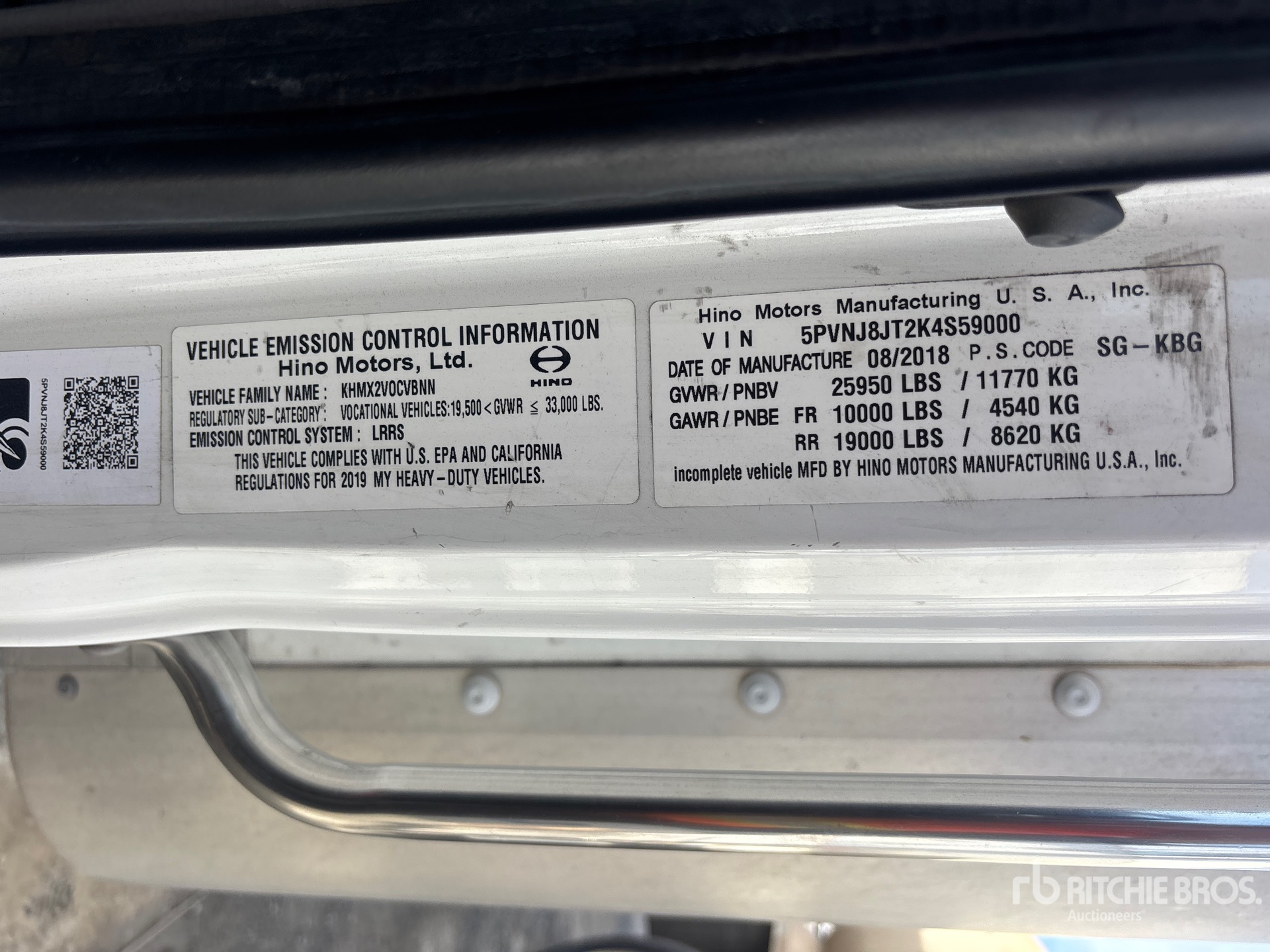 General Appearance with Serial Number / VIN