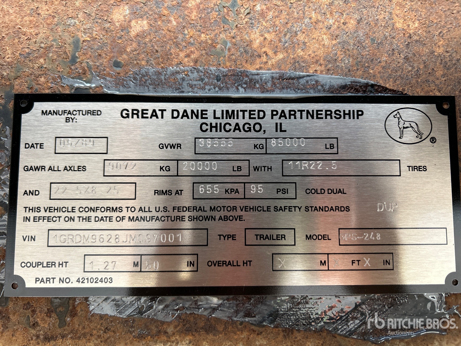 General Appearance with Serial Number / VIN