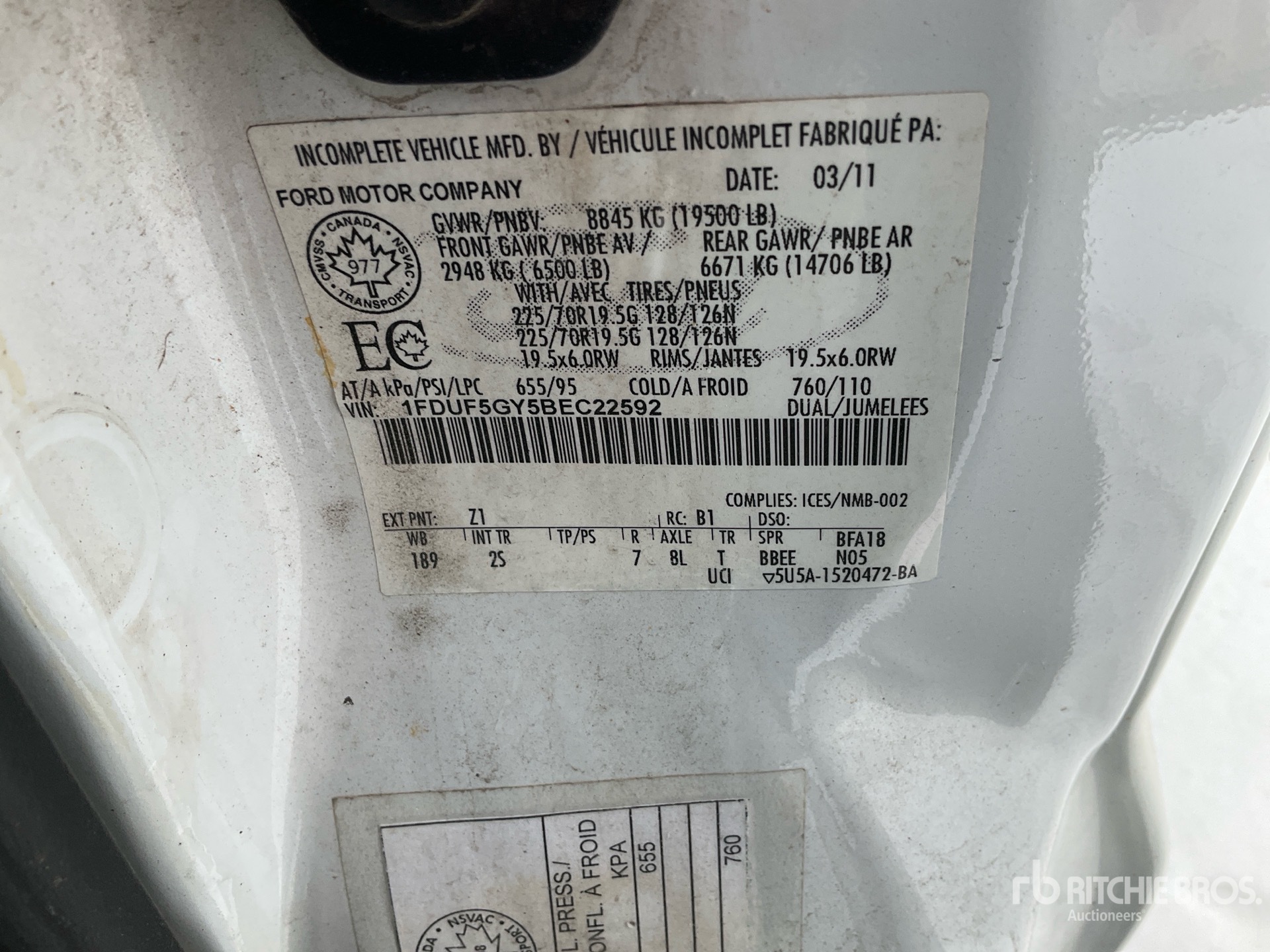 General Appearance with Serial Number / VIN