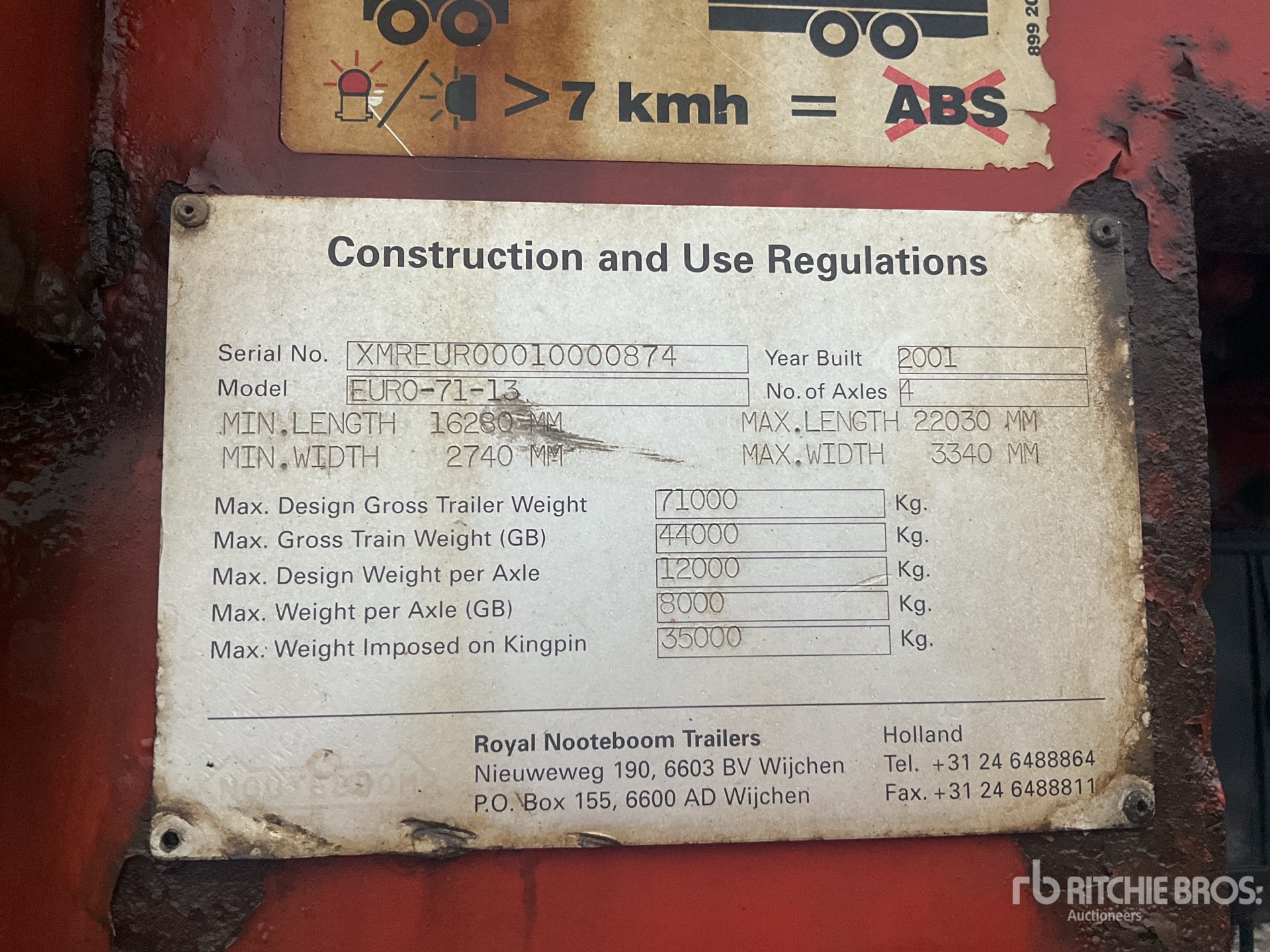 General Appearance with N.º de serie/VIN