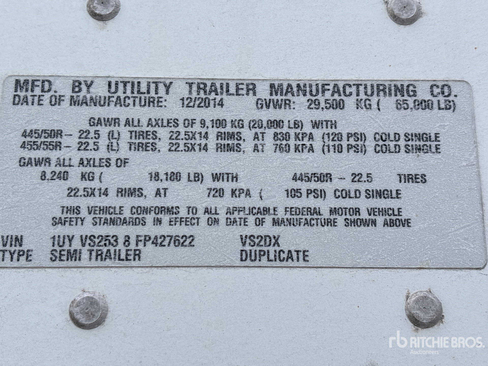 2015 Utility VS2DX
