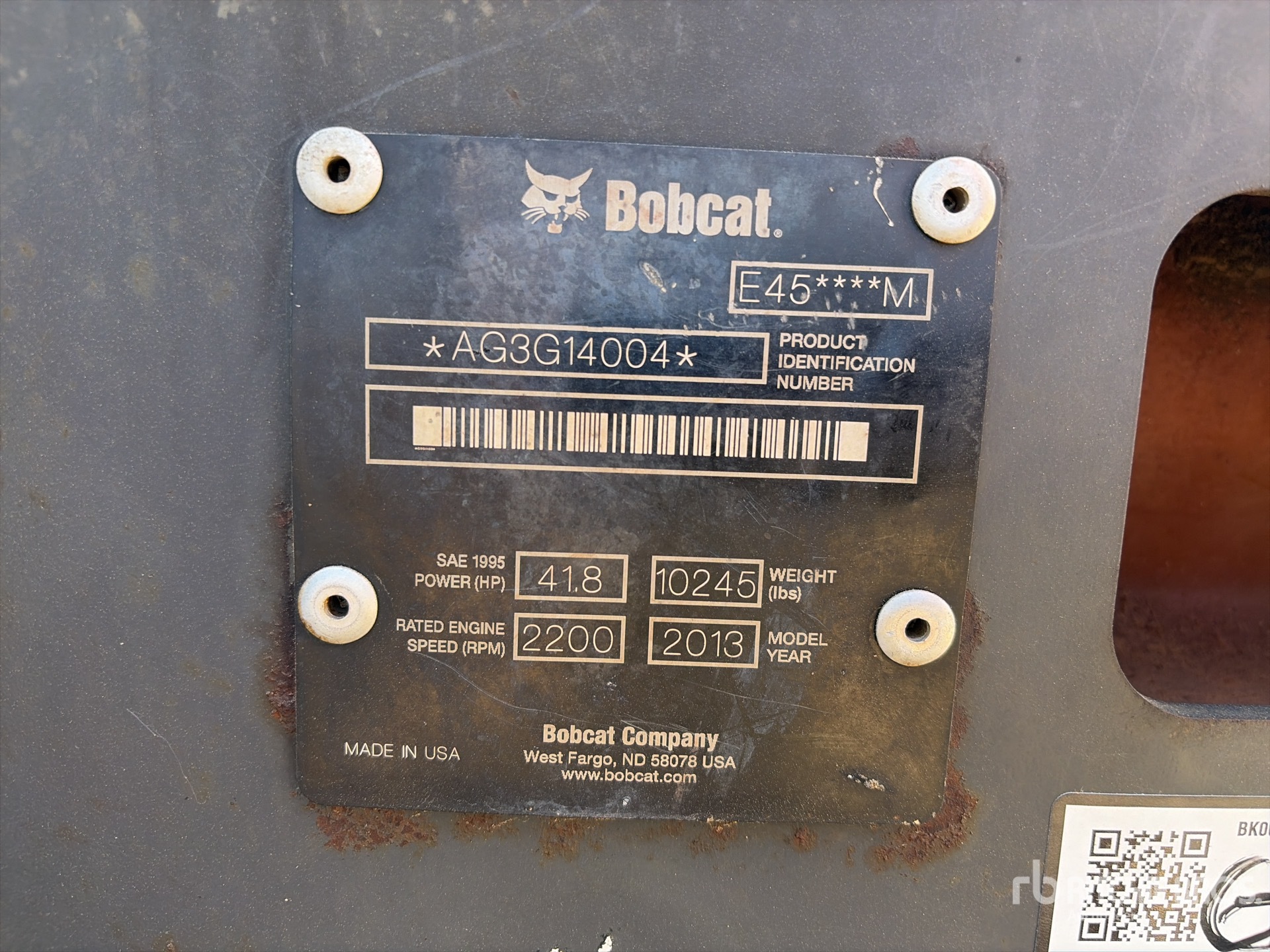 General Appearance with N.º de serie/VIN